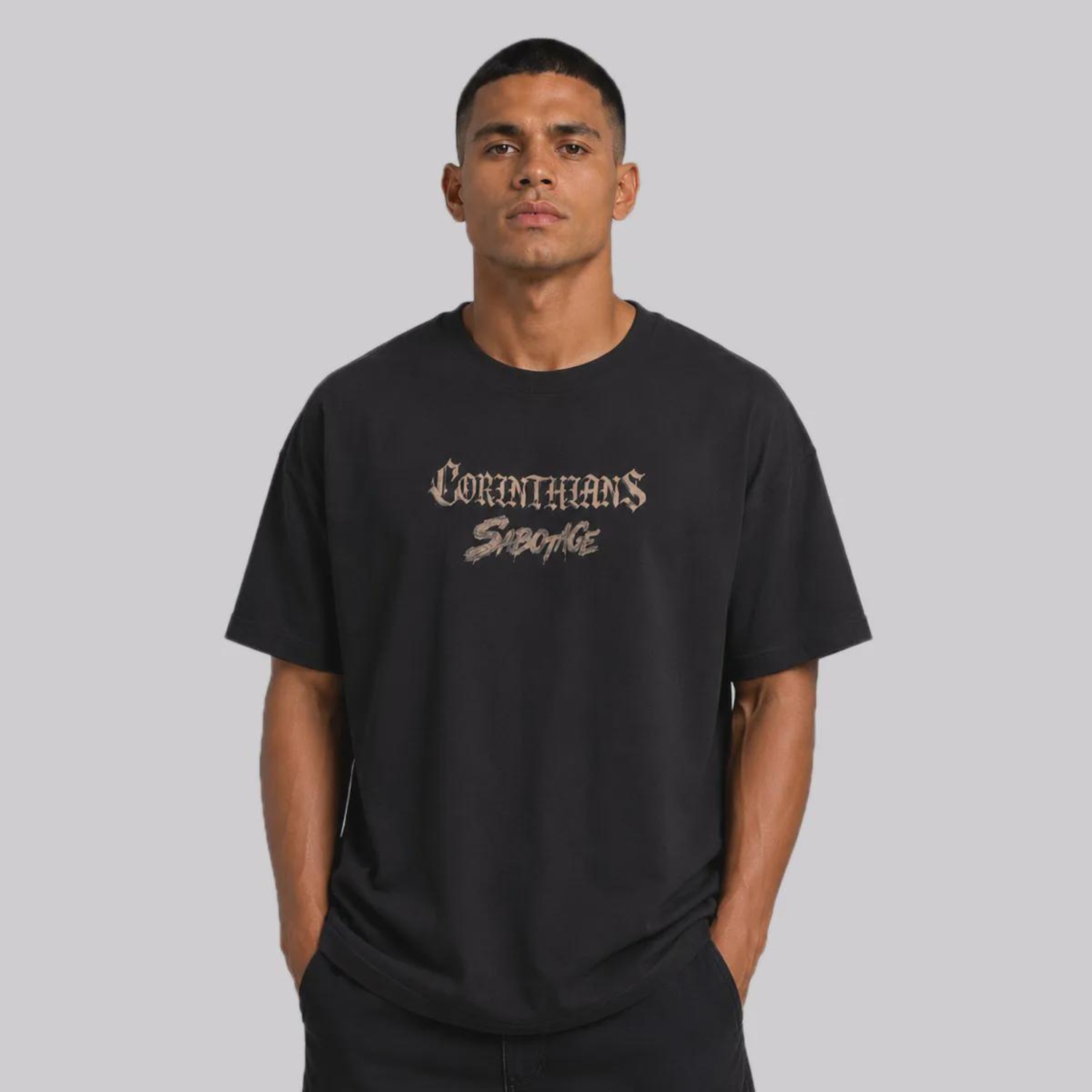 Camisa Corinthians X Sabotage Oversized Masculina - Foto 1