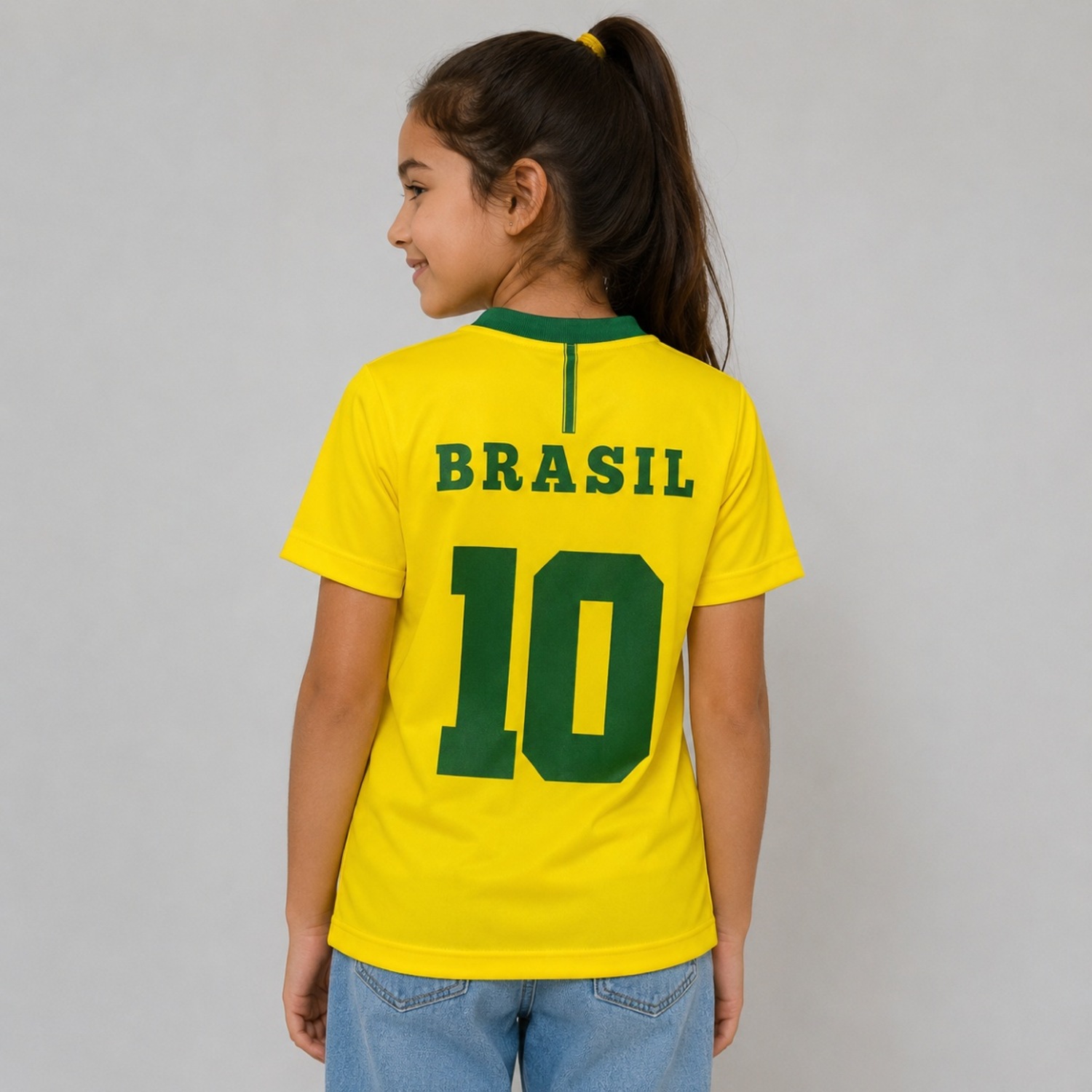 Camisa do Brasil Escudo Amarelo Hyperbole - Infantil - Foto 4