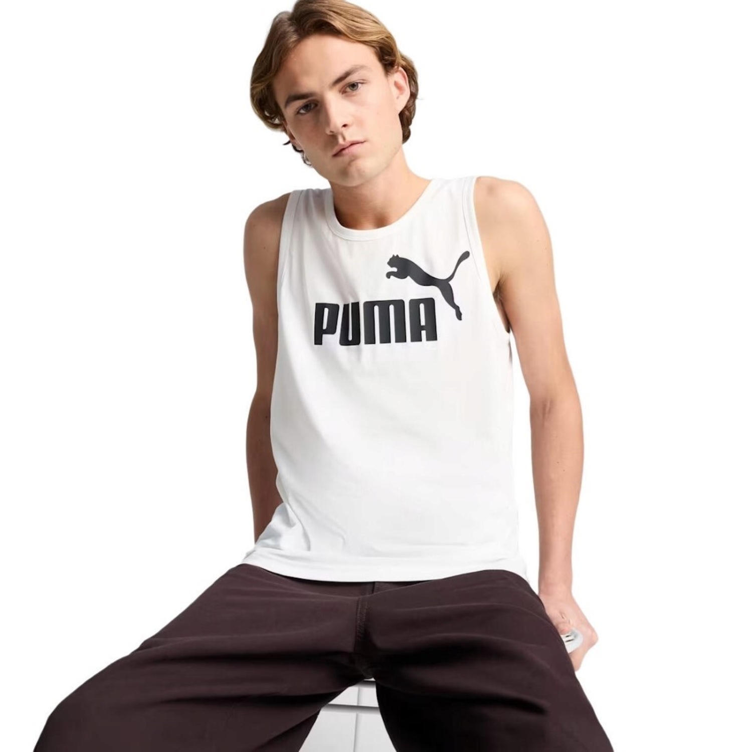Camiseta Regata Masculina Puma Essentials Logo Tank - Foto 3