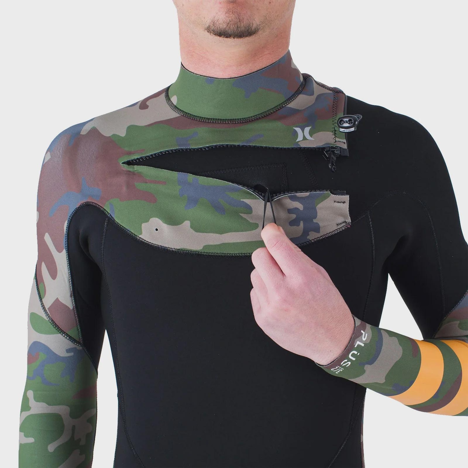 Long John Hurley 3/2mm Plus Printed Chest Zip Masculino - Foto 3