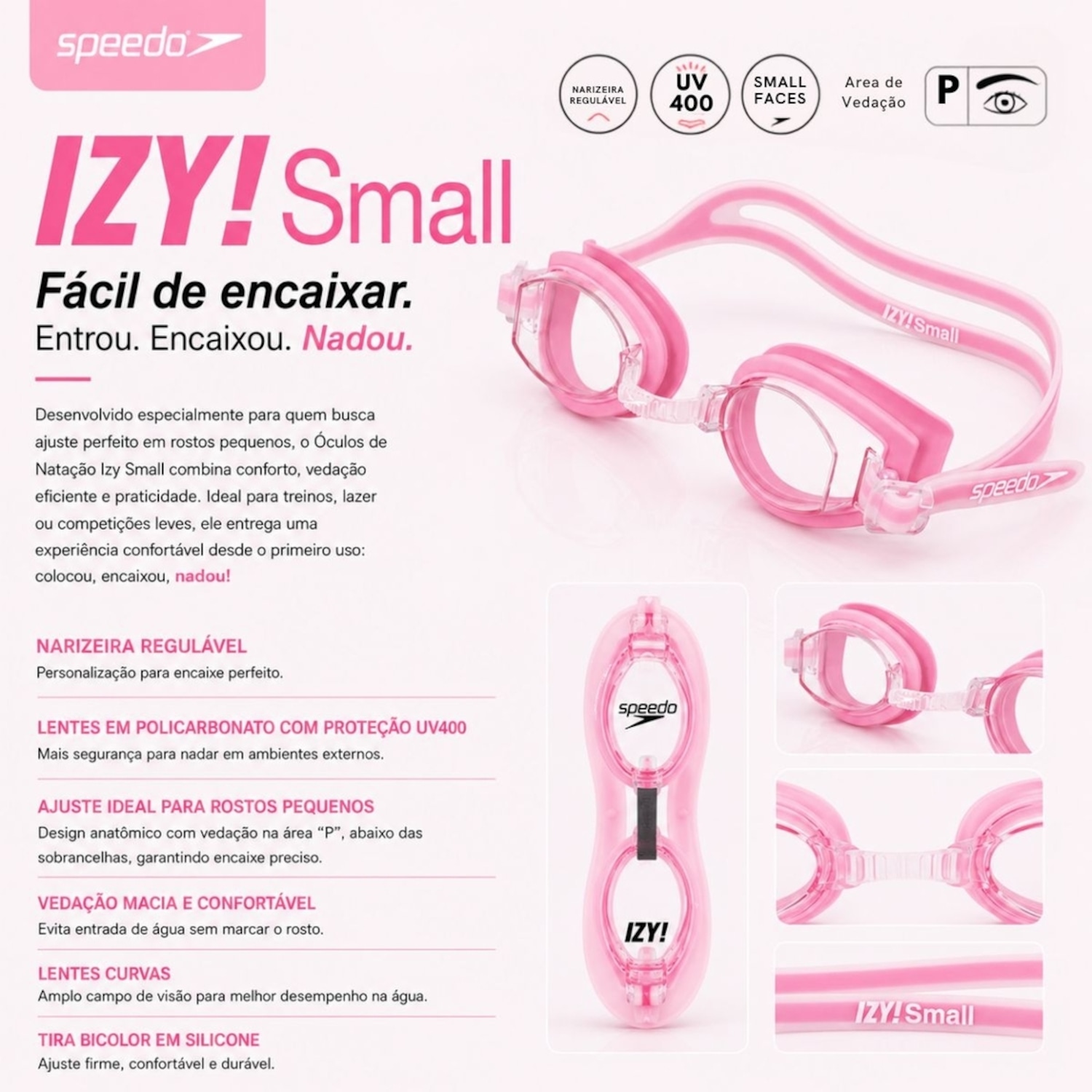 Óculos de Natação Adulto Speedo IZY Small - Foto 3