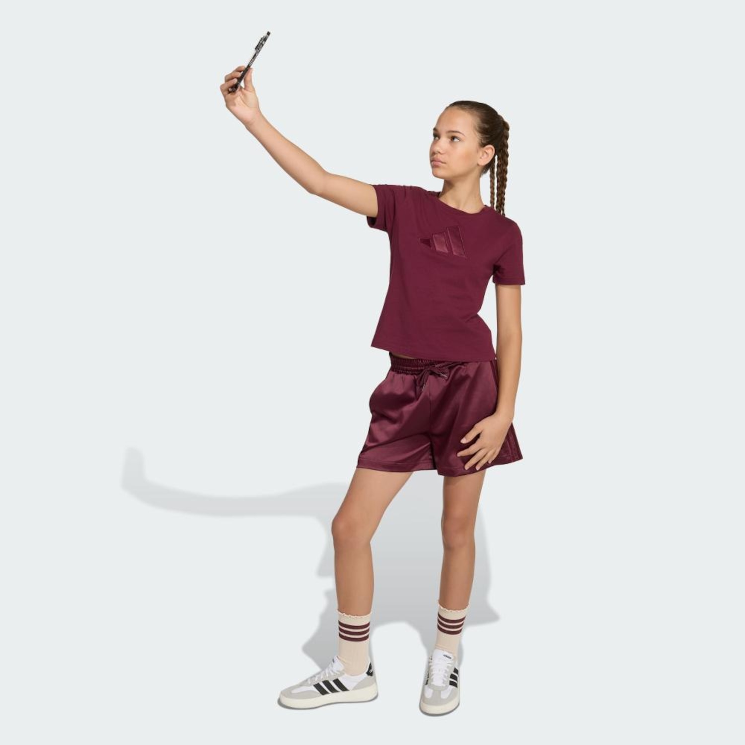 Shorts adidas JG Satin Infantil - Foto 4