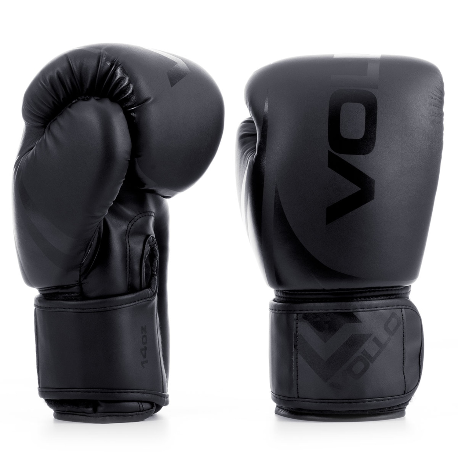 Kit Luva 14oz Boxe Muay Thai Preto + Protetor Bucal MMA Luta Vollo - Foto 2