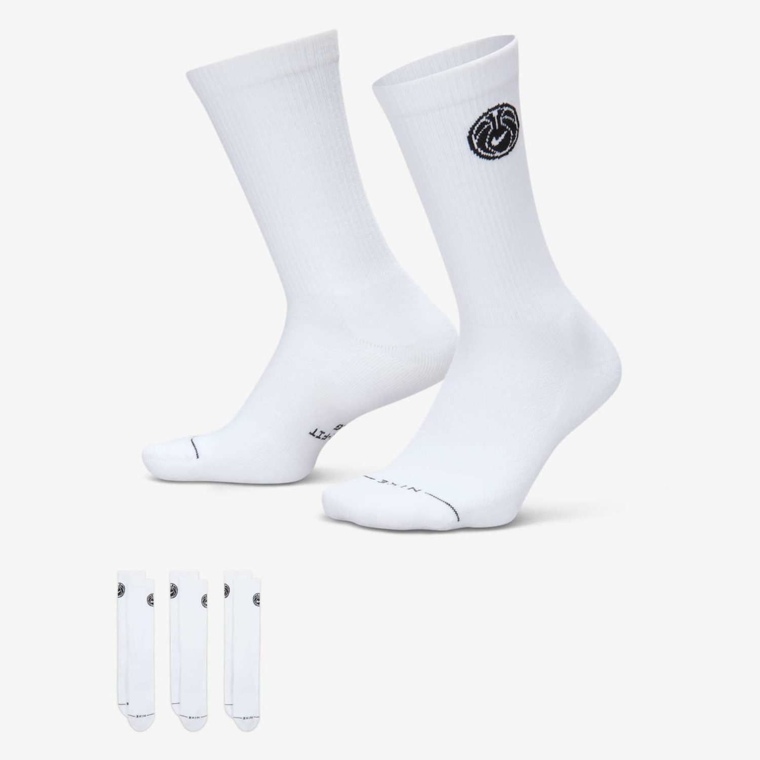 Kit 3 Pares de Meia Nike Everyday Elevated Crew Basketball Unissex - Foto 1