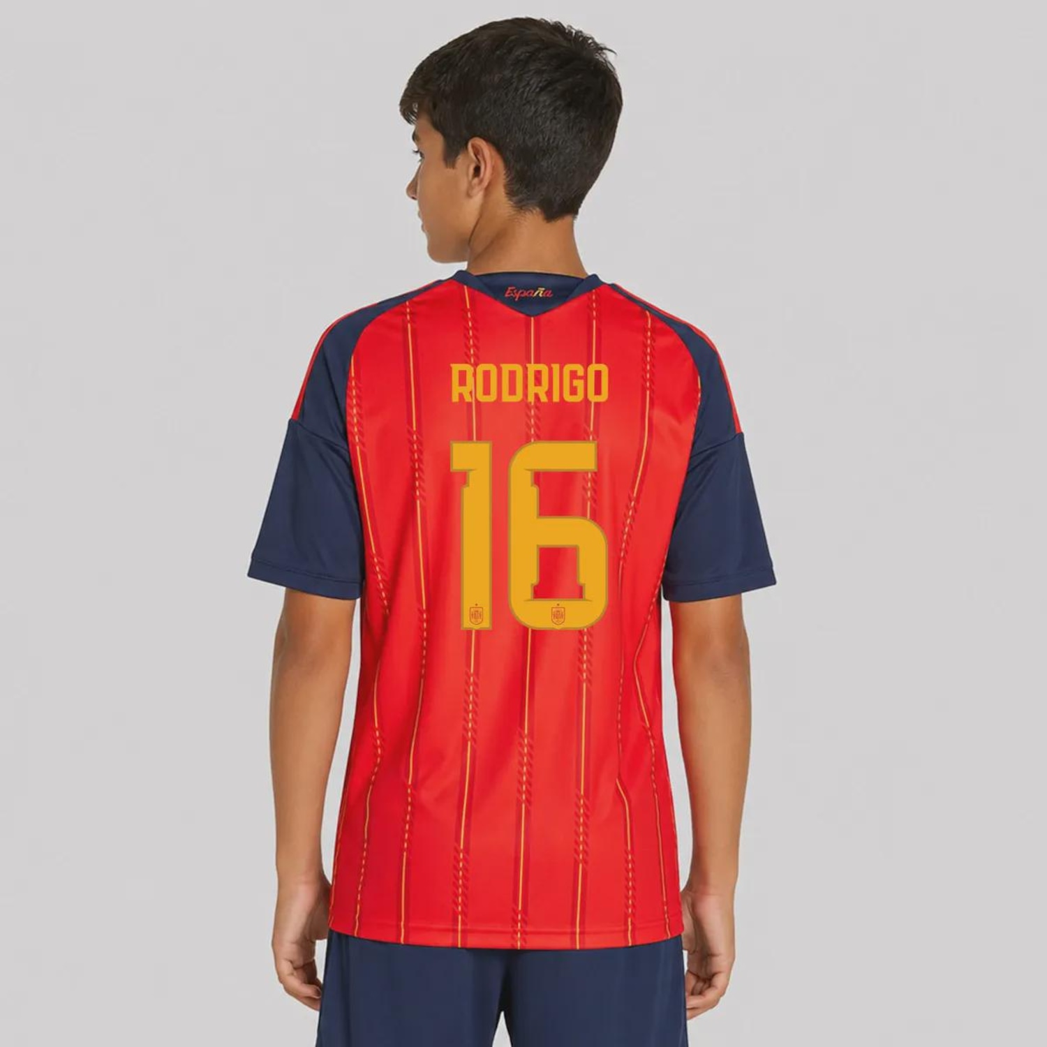 Camisa Espanha I 26/27 16 Rodrigo adidas Infantil - Foto 1