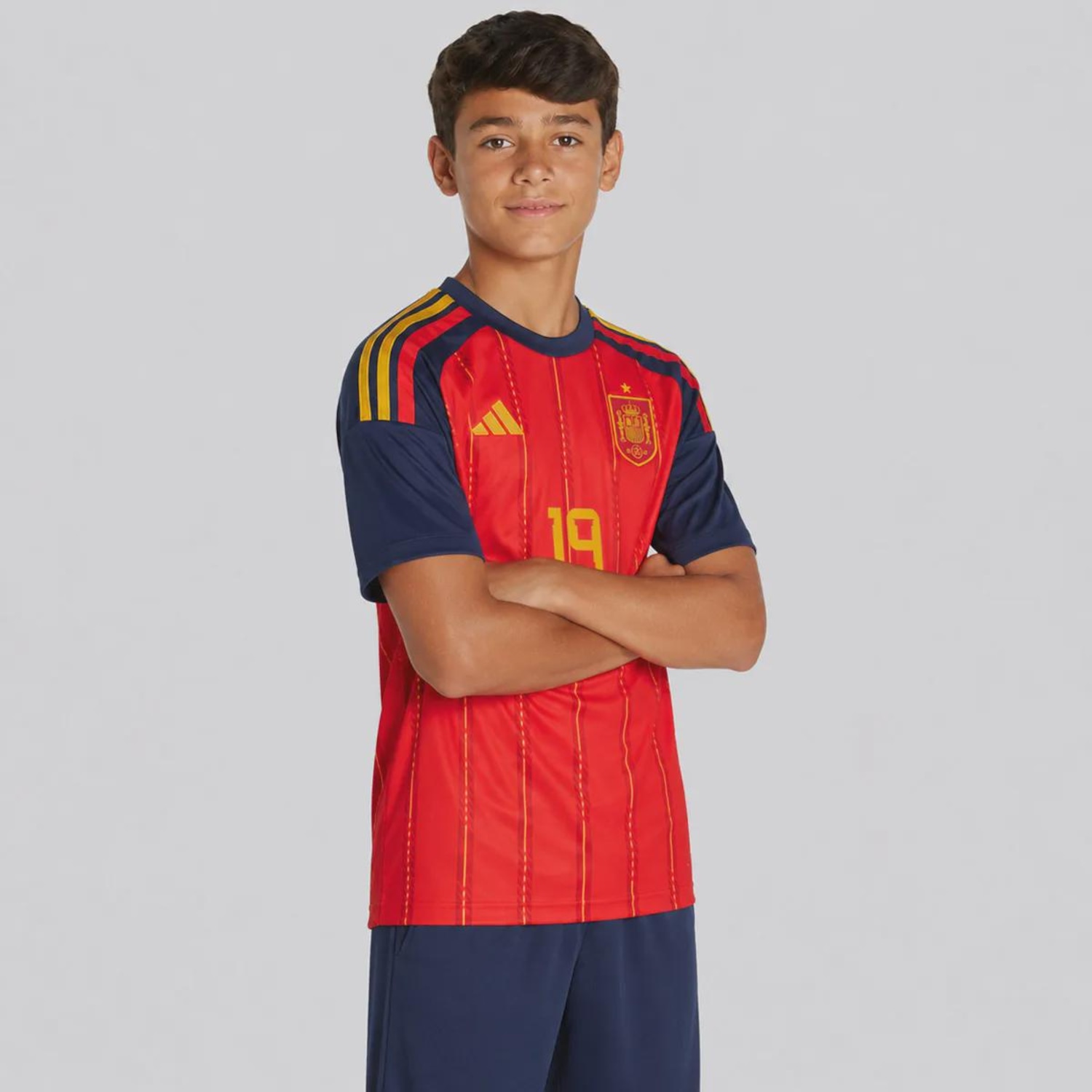 Camisa Espanha I 26/27 19 Lamine Yamal adidas Infantil - Foto 3
