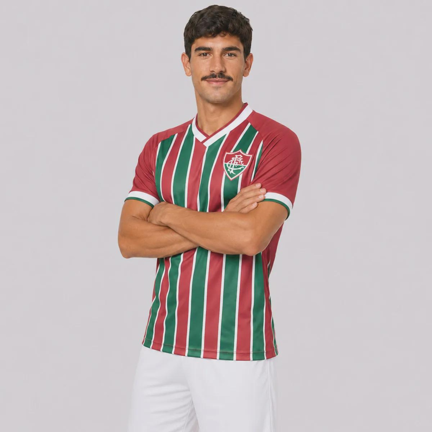 Camisa do Fluminense Listrada Grená Masculina - Foto 3