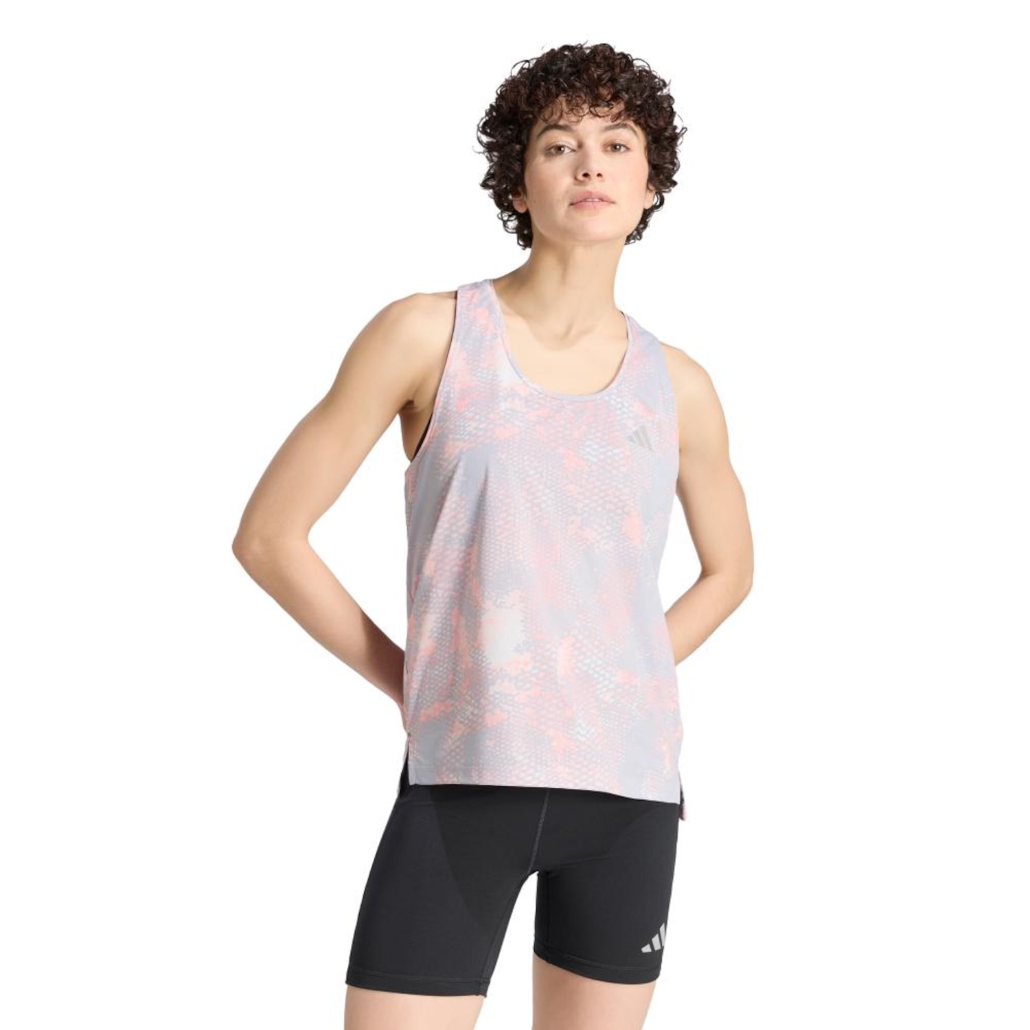 Camiseta Regata adidas Estampa Animal Icônica ADI365 Running Feminina - Foto 1