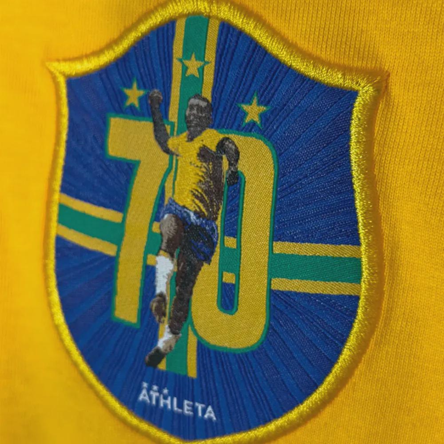 Camiseta Athleta Brasil Retrô Pelé 1970 Masculina - Foto 3