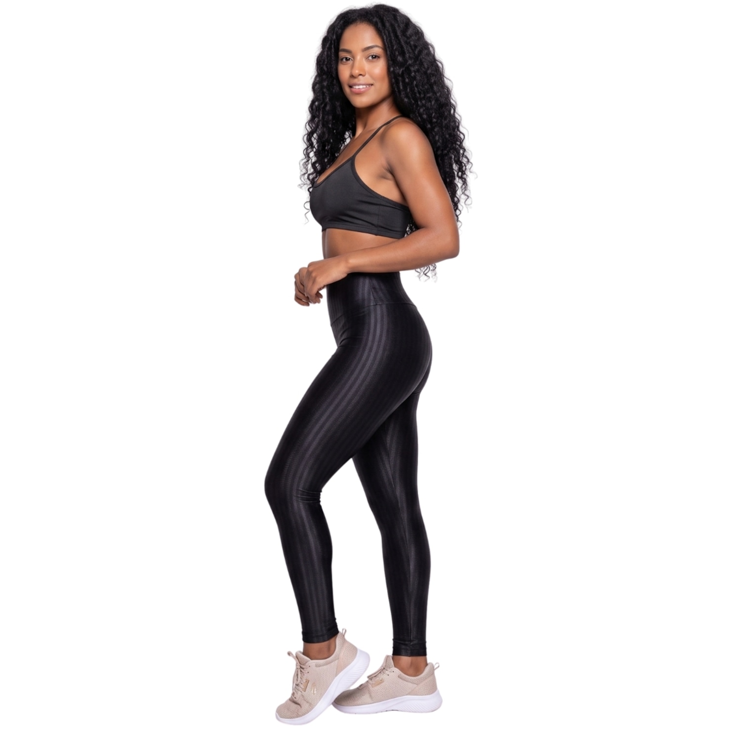 Conjunto Feminina Fitness Top Alça Fina e Calça New Zig Vekyo Roupa De Academia Musculação - Foto 3