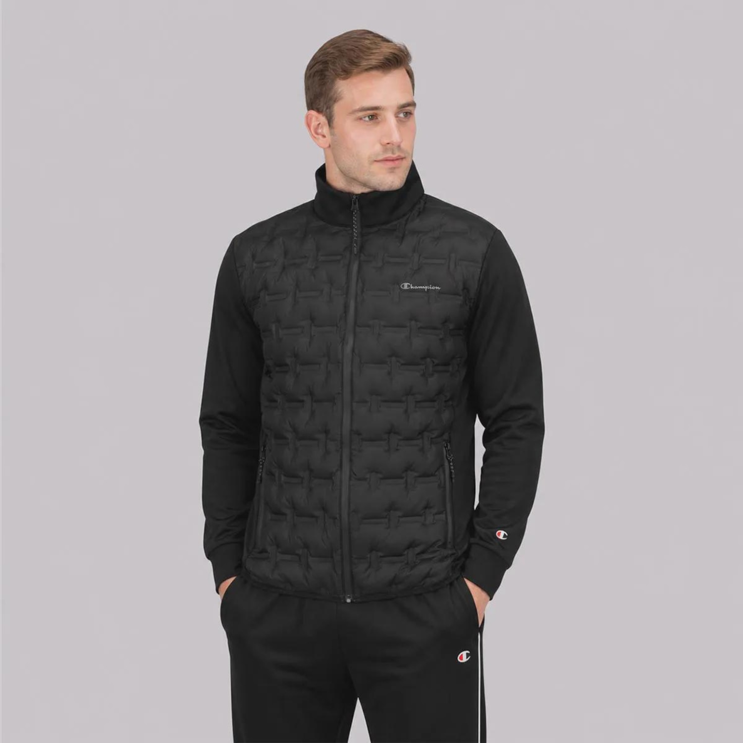 Jaqueta Champion Quilted Logo Masculina - Foto 1