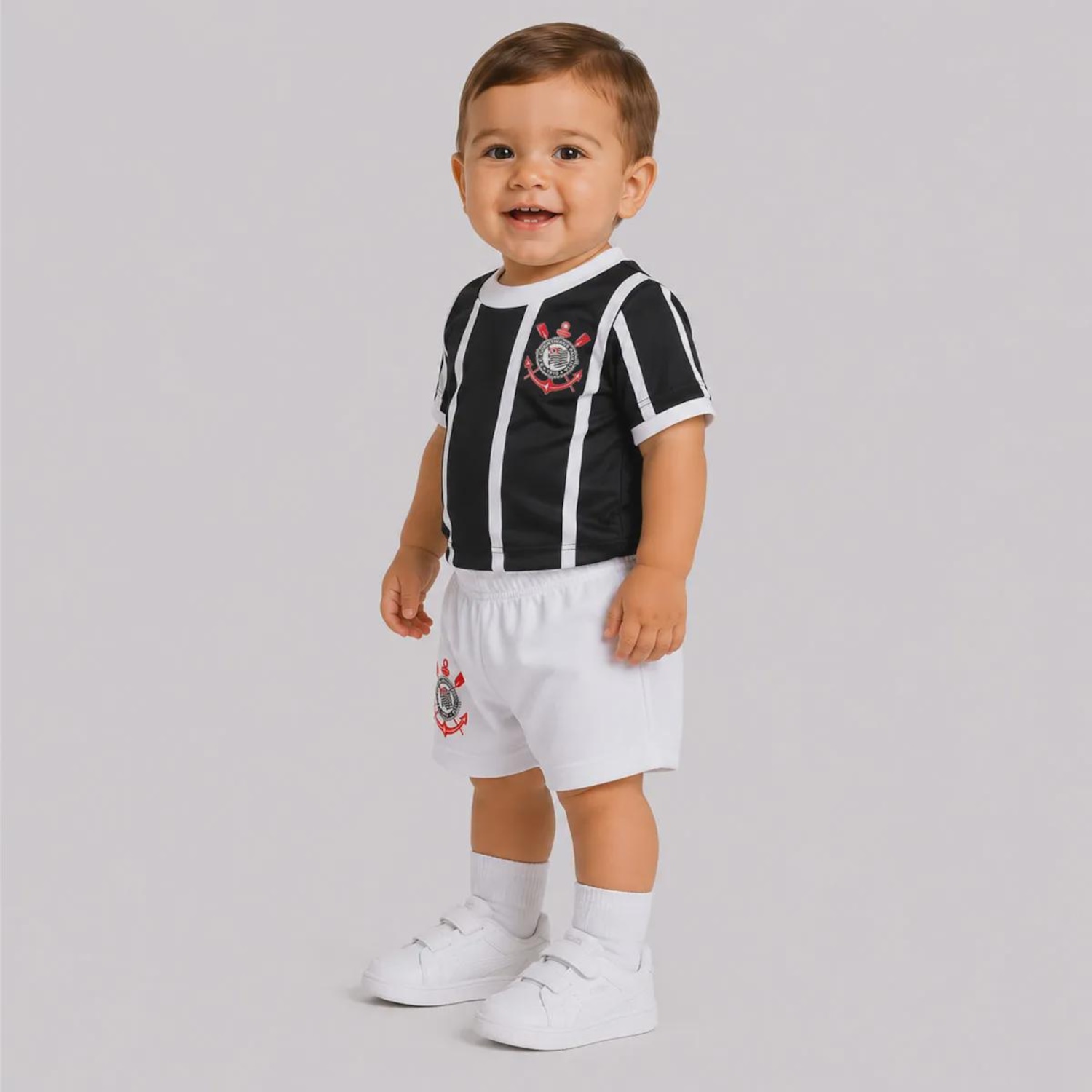 Kit Uniforme de Futebol do Corinthians Baby Infantil - Foto 2