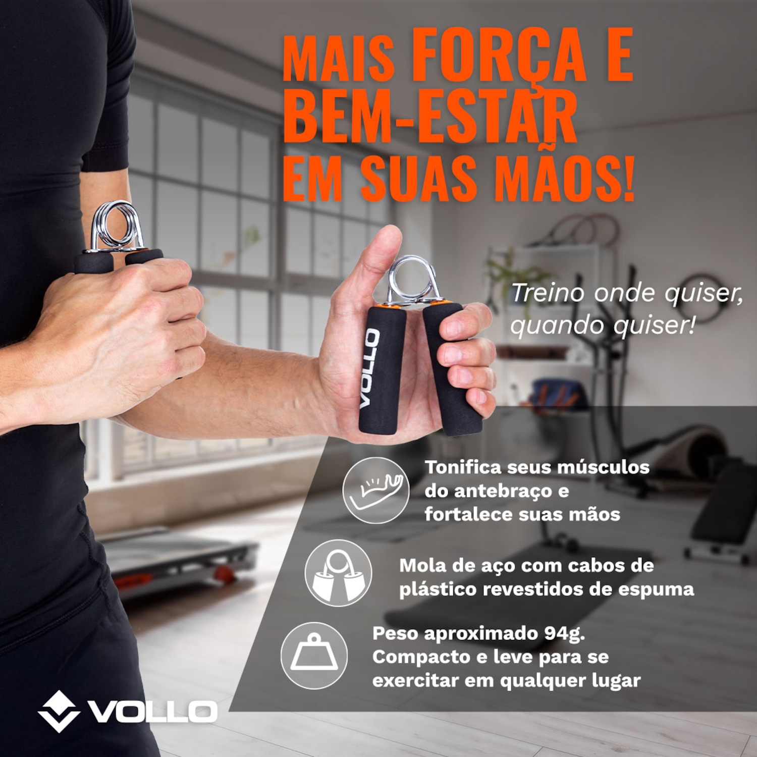 Hand Grip Com Cabo de Espuma Vollo - Foto 2