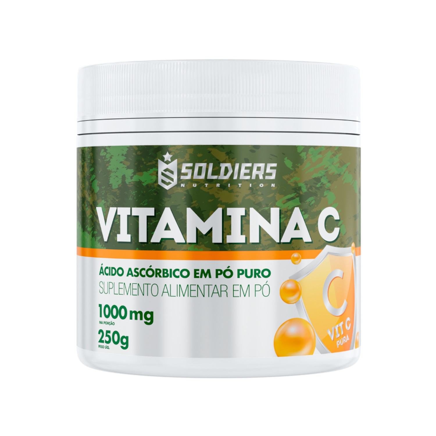 Vitamina C em Pó - Ácido Ascórbico 250g - 100% Puro Importado - Soldiers Nutrition - Foto 1