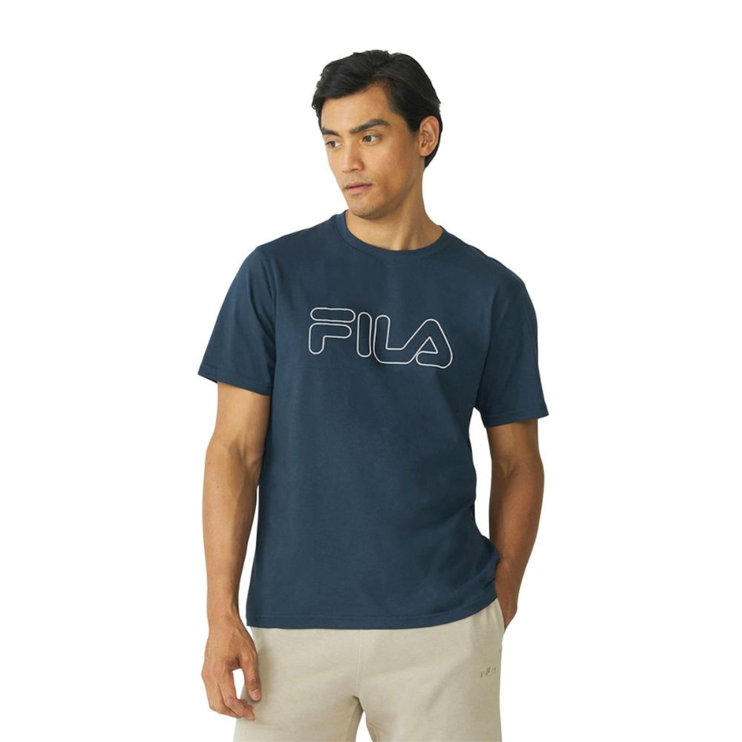 Camiseta Fila Regular Letter Outline Masculino - Foto 1