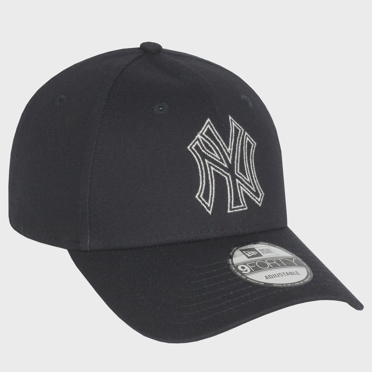 Boné Adulto New Era 9Forty Metallic Outiline New York Yankees Navy Aba Curva - Foto 3