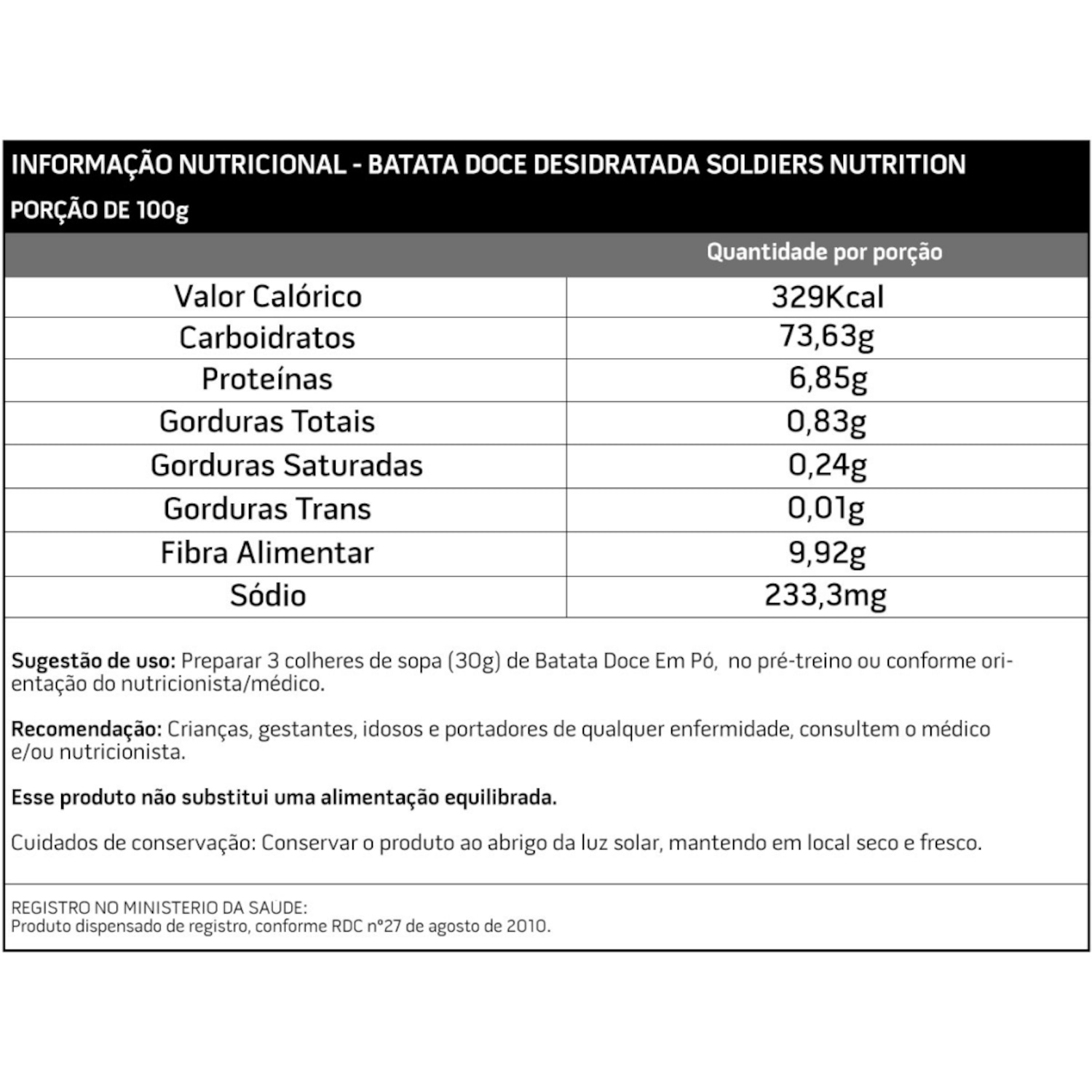 Batata Doce Desidratada 1kg 100% Pura Soldiers Nutrition Suplemento Esportivo Performance Saúde - Foto 2