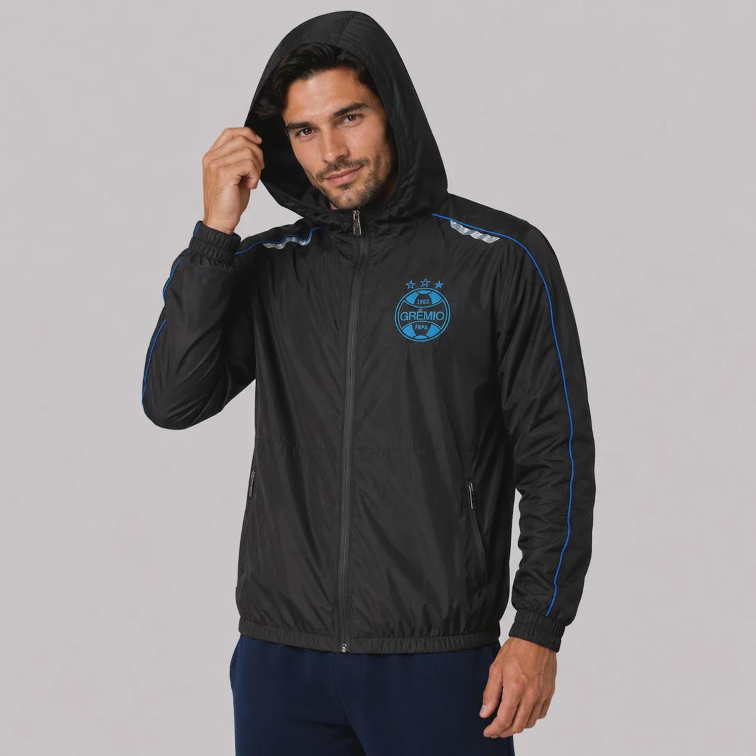 Jaqueta Corta Vento Grêmio Solid Masculina - Foto 2
