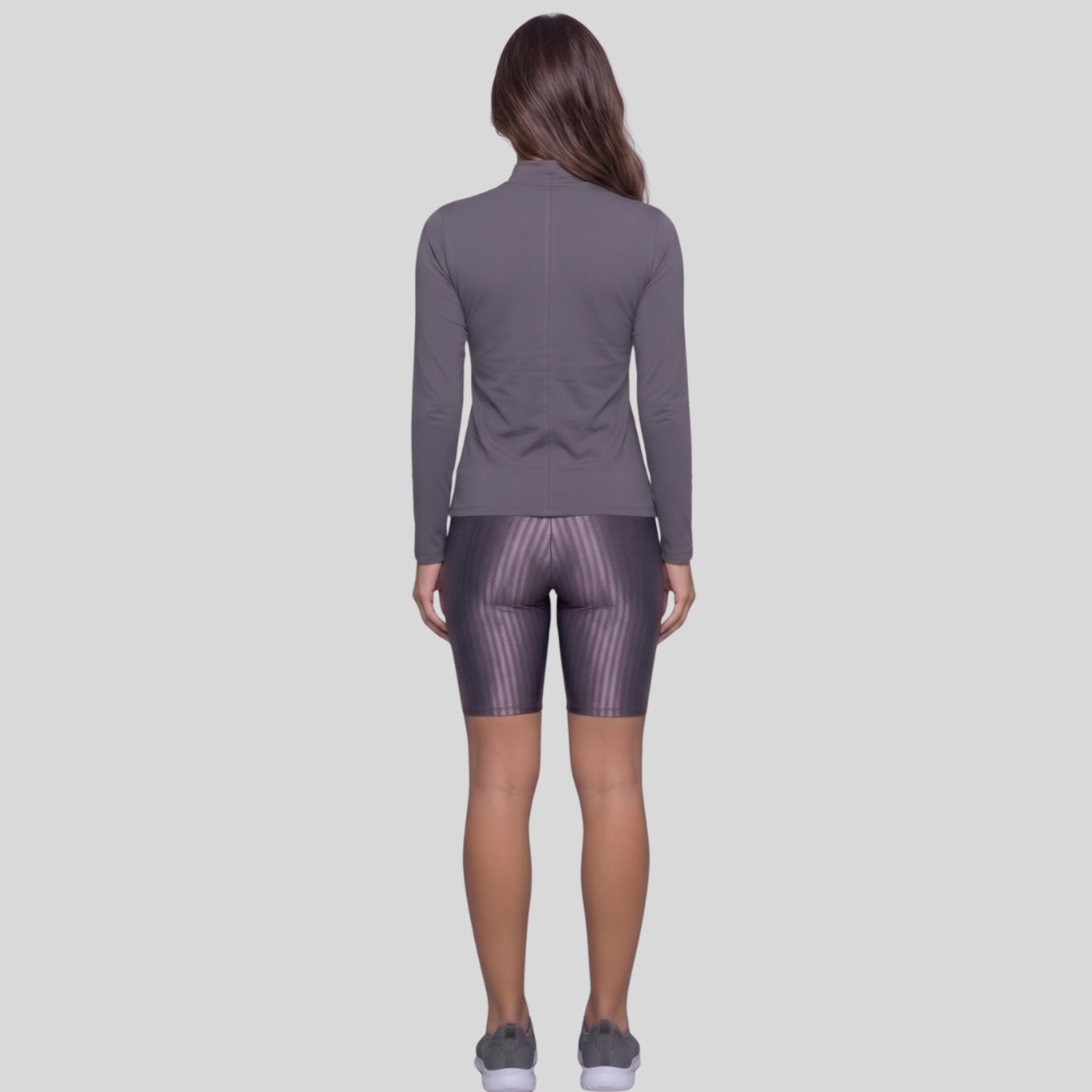 Conjunto Fitness Vekyo Blusa Térmica Proteção UV e Bermuda New Zig - Feminino - Foto 3