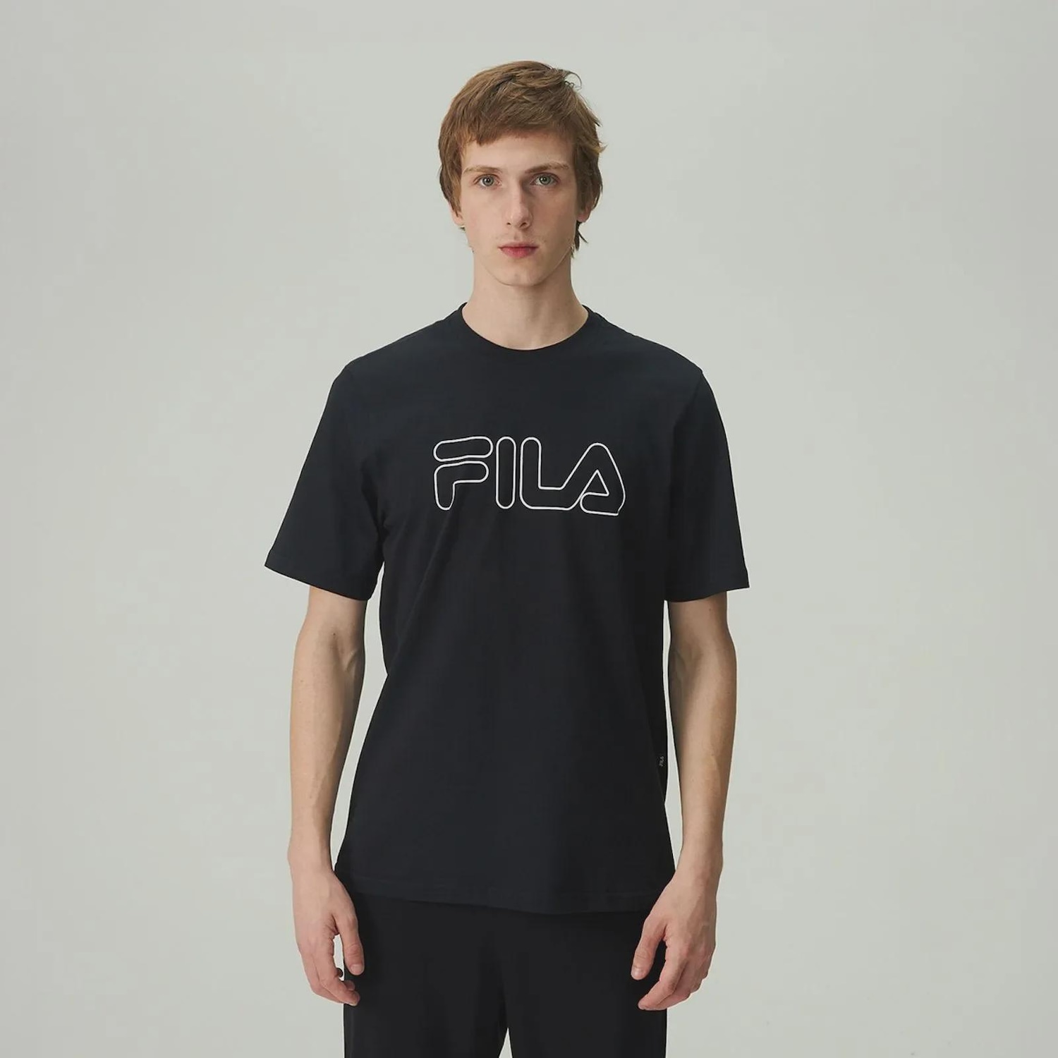 Camiseta Fila Regular Letter Outline Masculina - Foto 1
