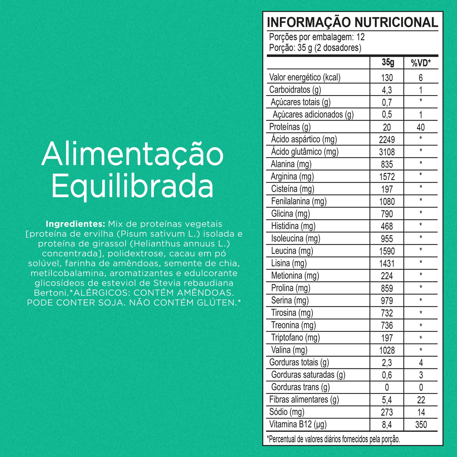 Nutrify Vegan Tasty Proteína Vegetal em Pó - 420g - Foto 2