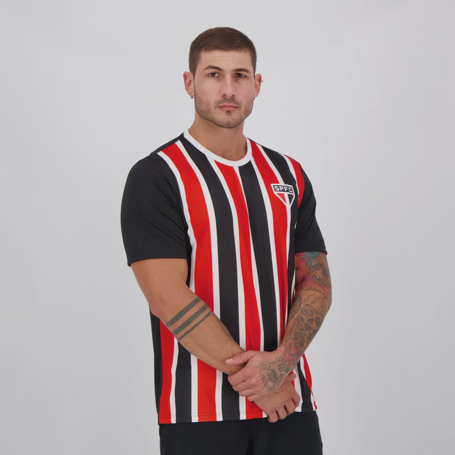 Kit 2 Camisas do São Paulo Stencil e Change Masculina - Foto 3