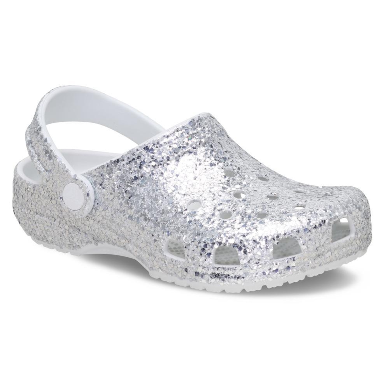 Sandália Crocs Classic Dazzle Glitter Clog K Silver Infantil - Foto 2