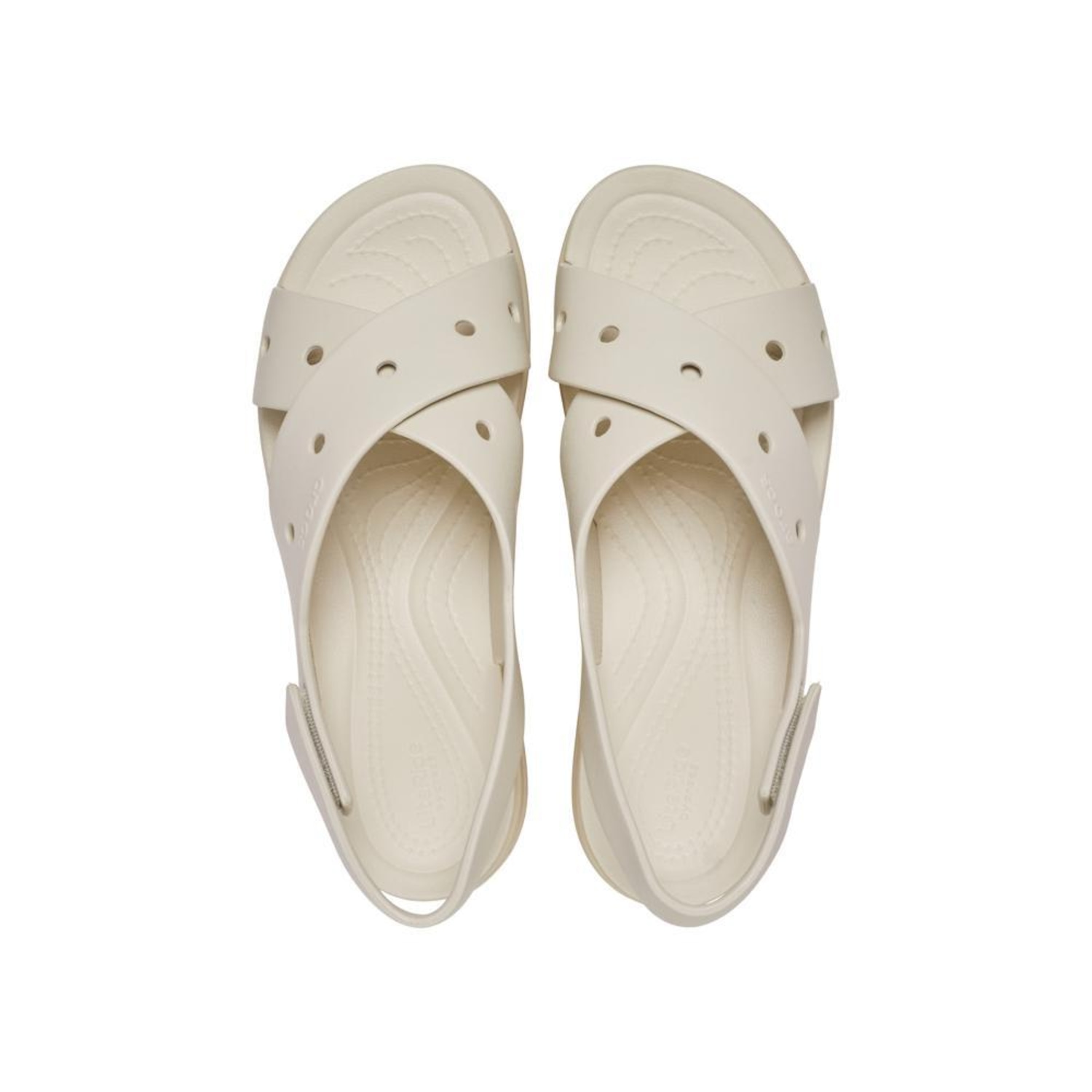 Sandália Crocs Brooklyn 4U Cross Strap Sandal Frappe - Unissex - Foto 4
