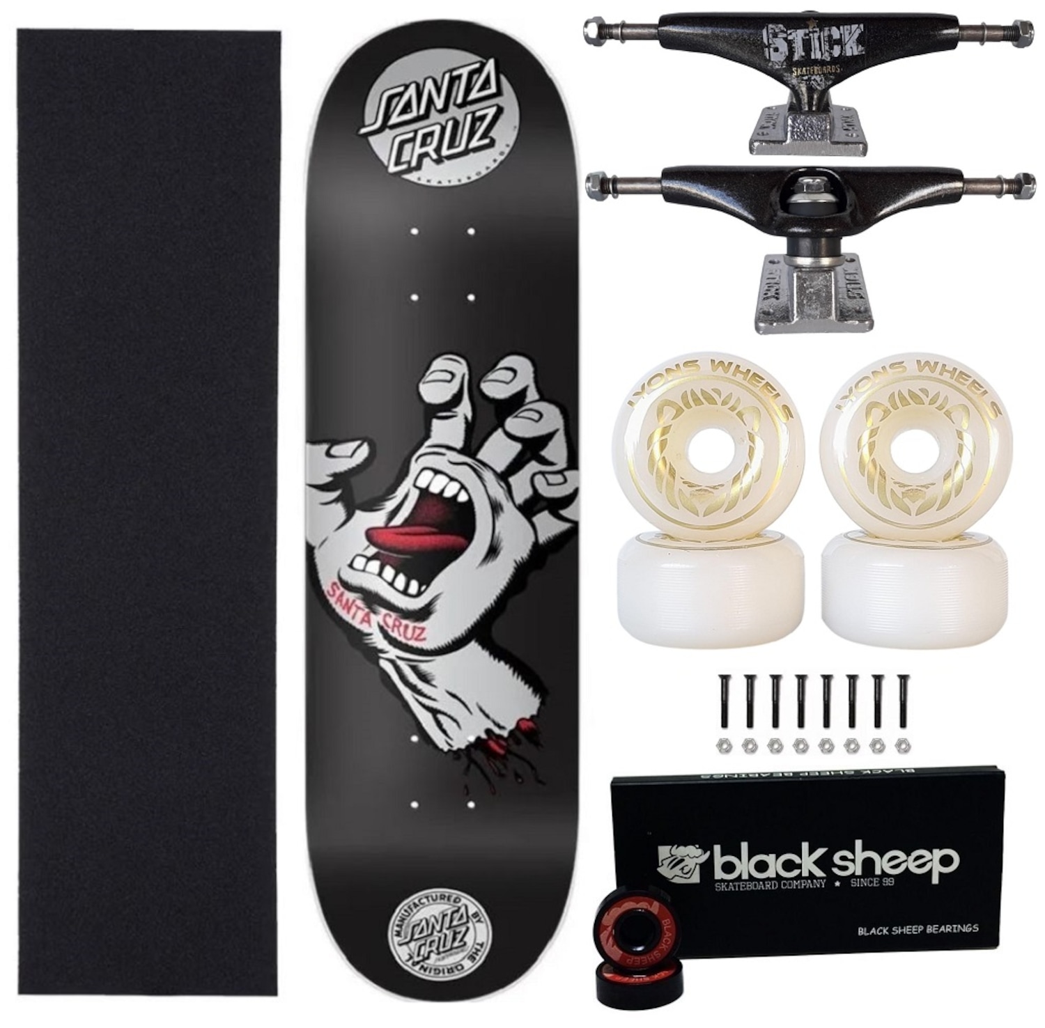 Skate Santa Cruz Profissional 8.0 Abec15 Truck 139 Roda 55mm - Foto 1