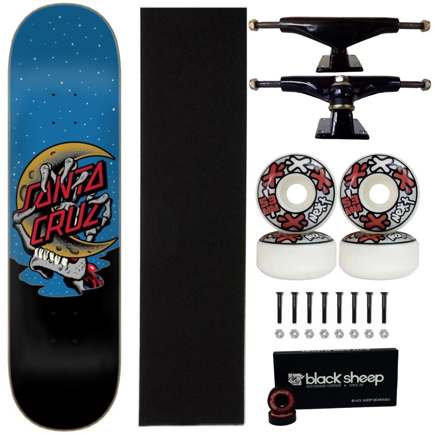 Skate Santa Cruz Fiberglass 8.0 Profissional Next 53mm 101A - Foto 1