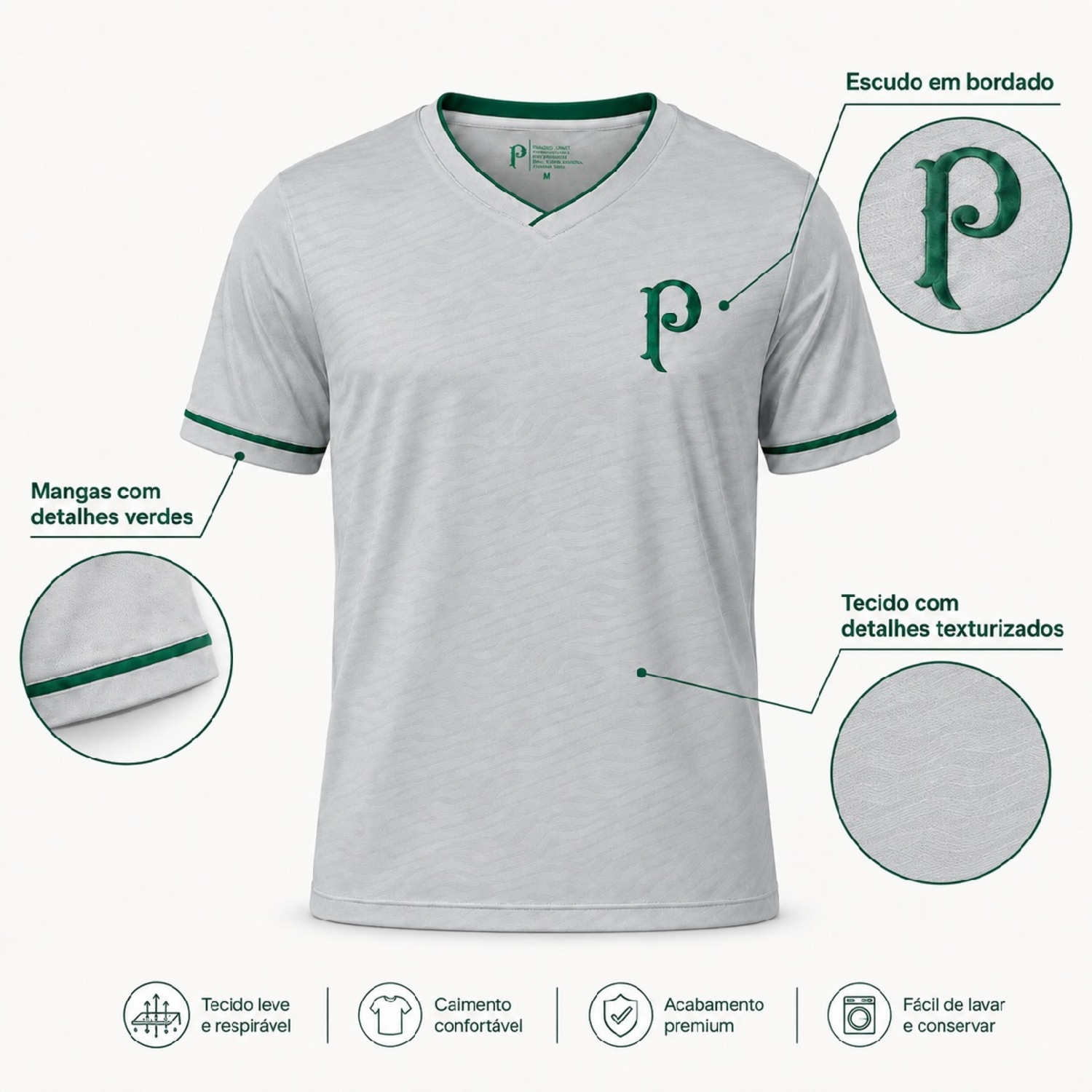 Camisa do Palmeiras Match Day Snow Betel - Masculina - Foto 4