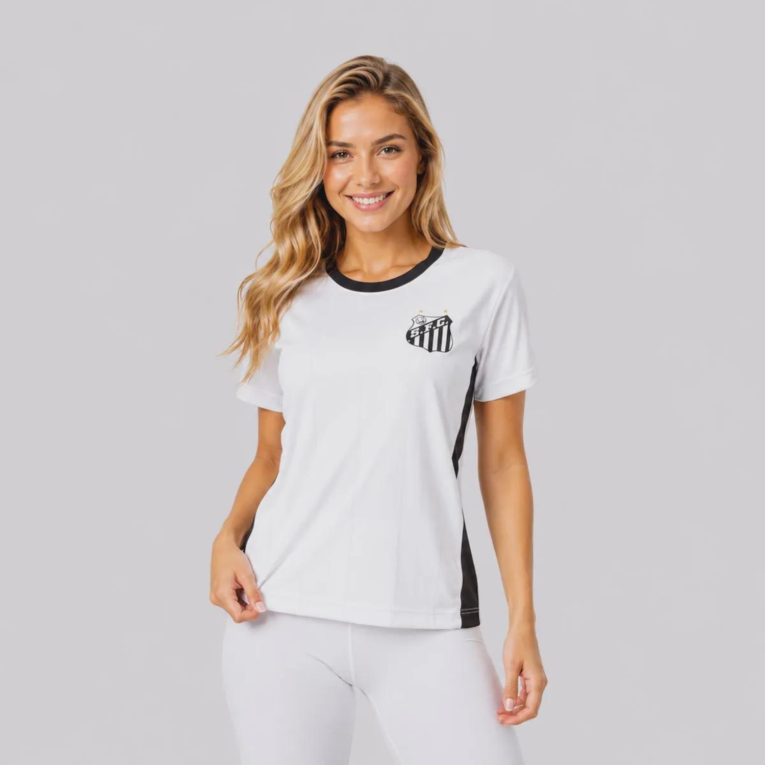 Camisa do Santos Liso Feminina - Foto 1