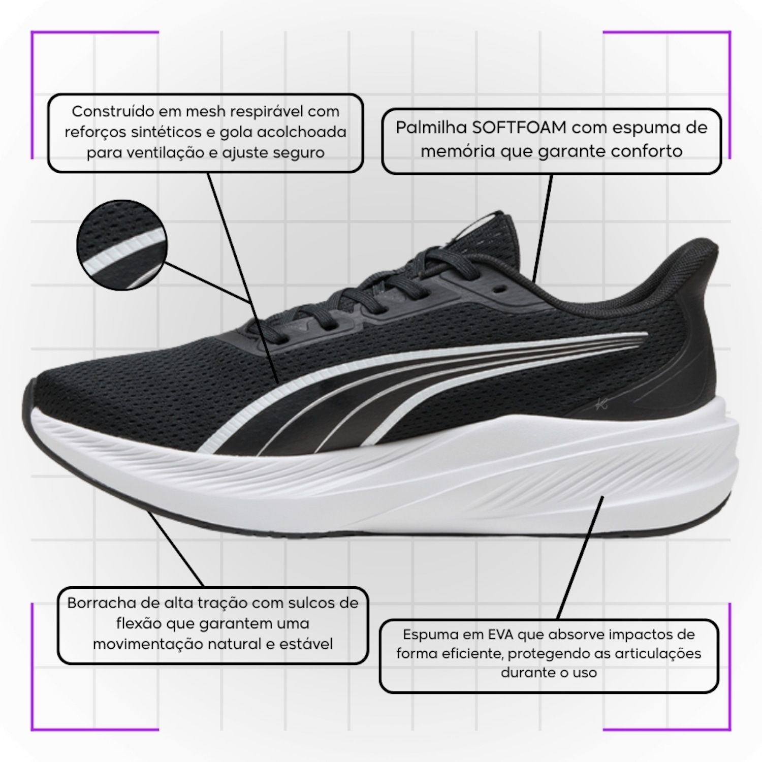 Tênis Unissex Puma Dasher Lite - Foto 3