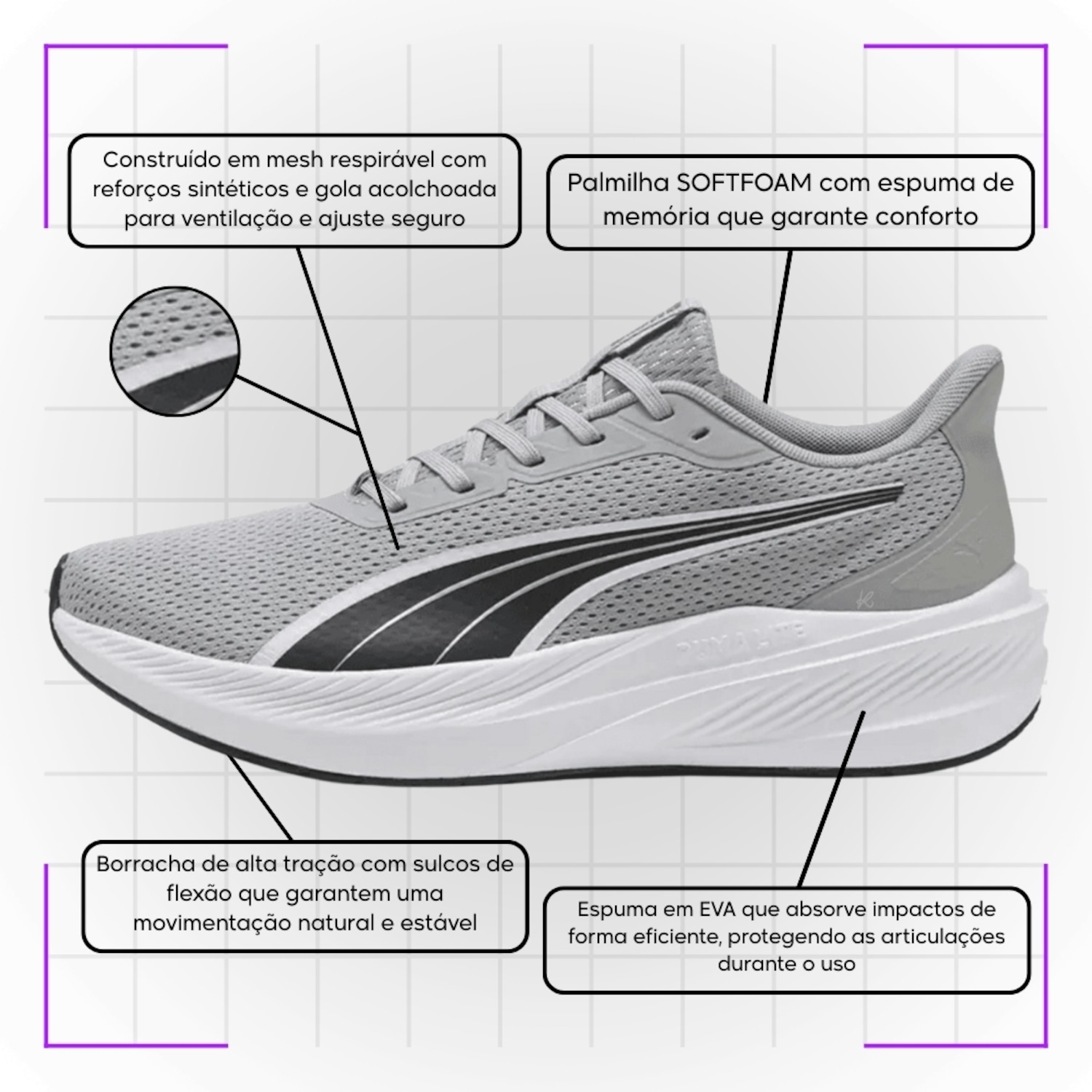 Tênis Unissex Puma Dasher Lite - Foto 3