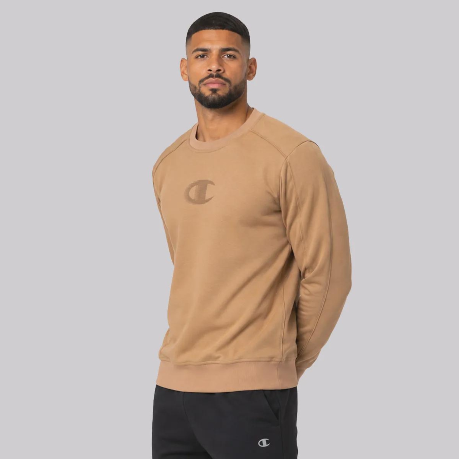 Blusão de Moletom Champion Crewnek Motion Logo Masculino - Foto 2