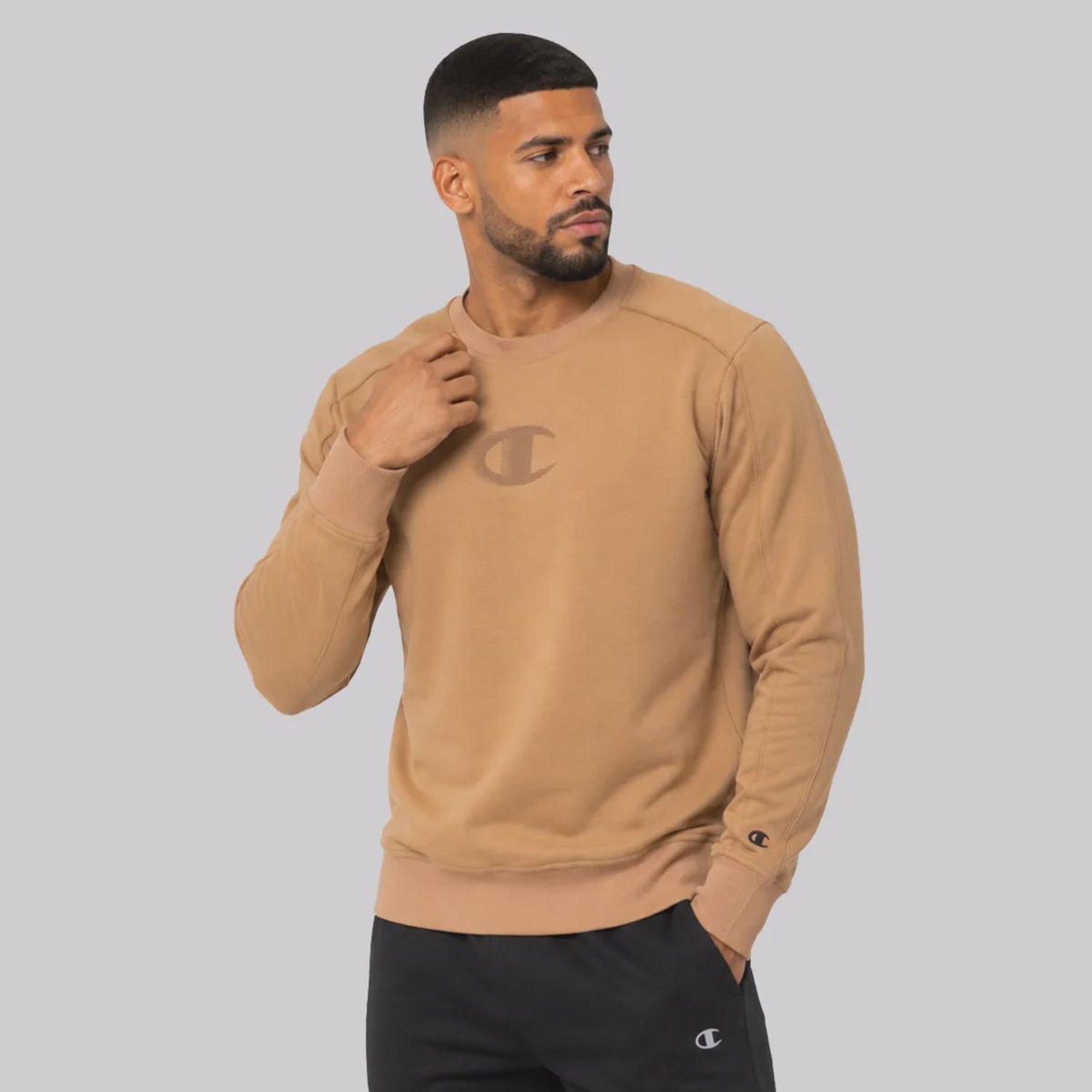 Blusão de Moletom Champion Crewnek Motion Logo Masculino - Foto 3