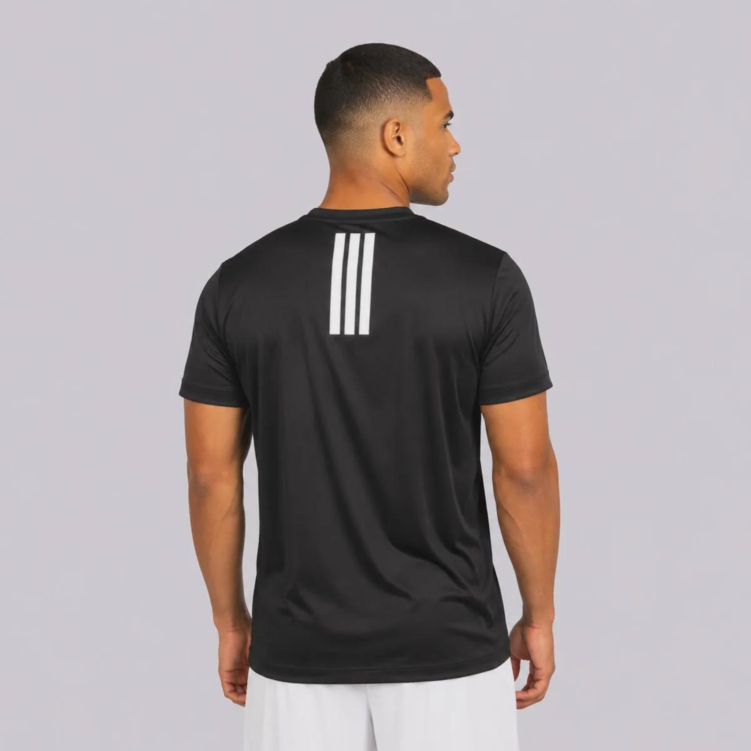 Camiseta adidas Treino 3 Listras Poliamida Masculina - Foto 4