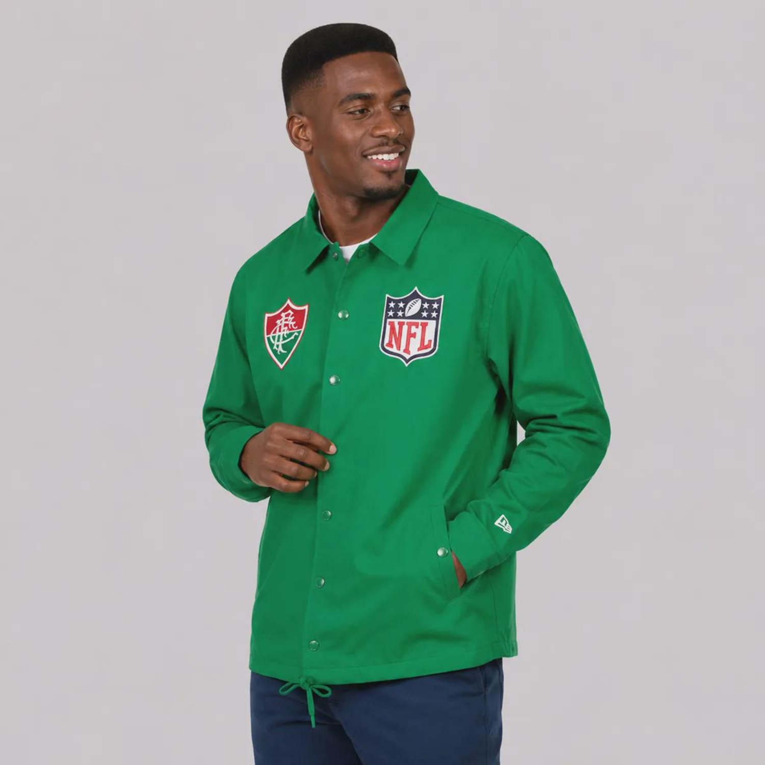 Jaqueta New Era Fluminense NFL Brasil Game 2026 Coach Masculina - Foto 3