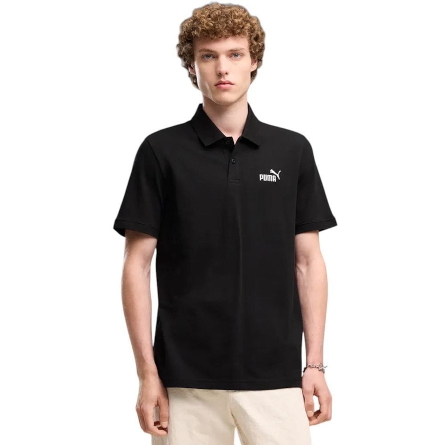 Camisa Polo Puma Essentials No. 1 Logo Pique Masculina - Foto 1