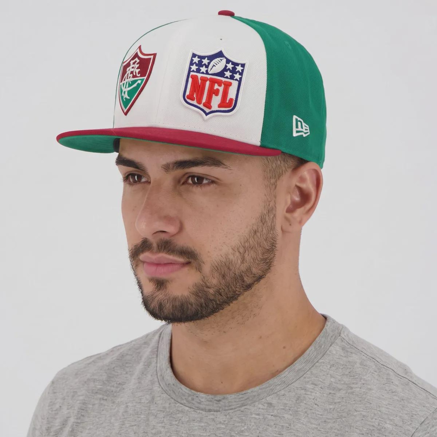 Boné New Era Fluminense 5950 NFL Brasil Game 2026 Dual Aba Reta - Foto 4