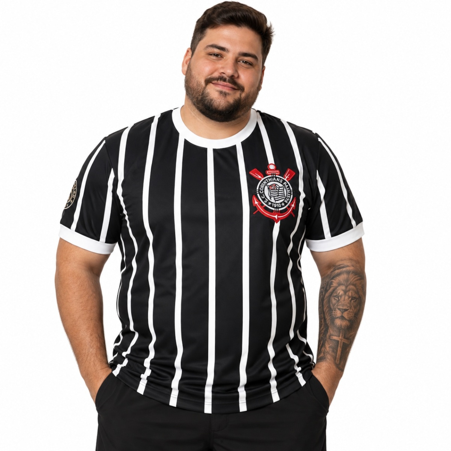 Camisa do Corinthians Retrô Democracia 1982 Plus Size Coimbra - Masculina - Foto 1