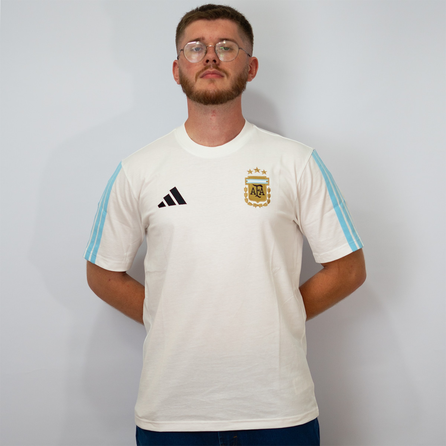 Camisa Argentina adidas DNA - Masculina - Foto 3