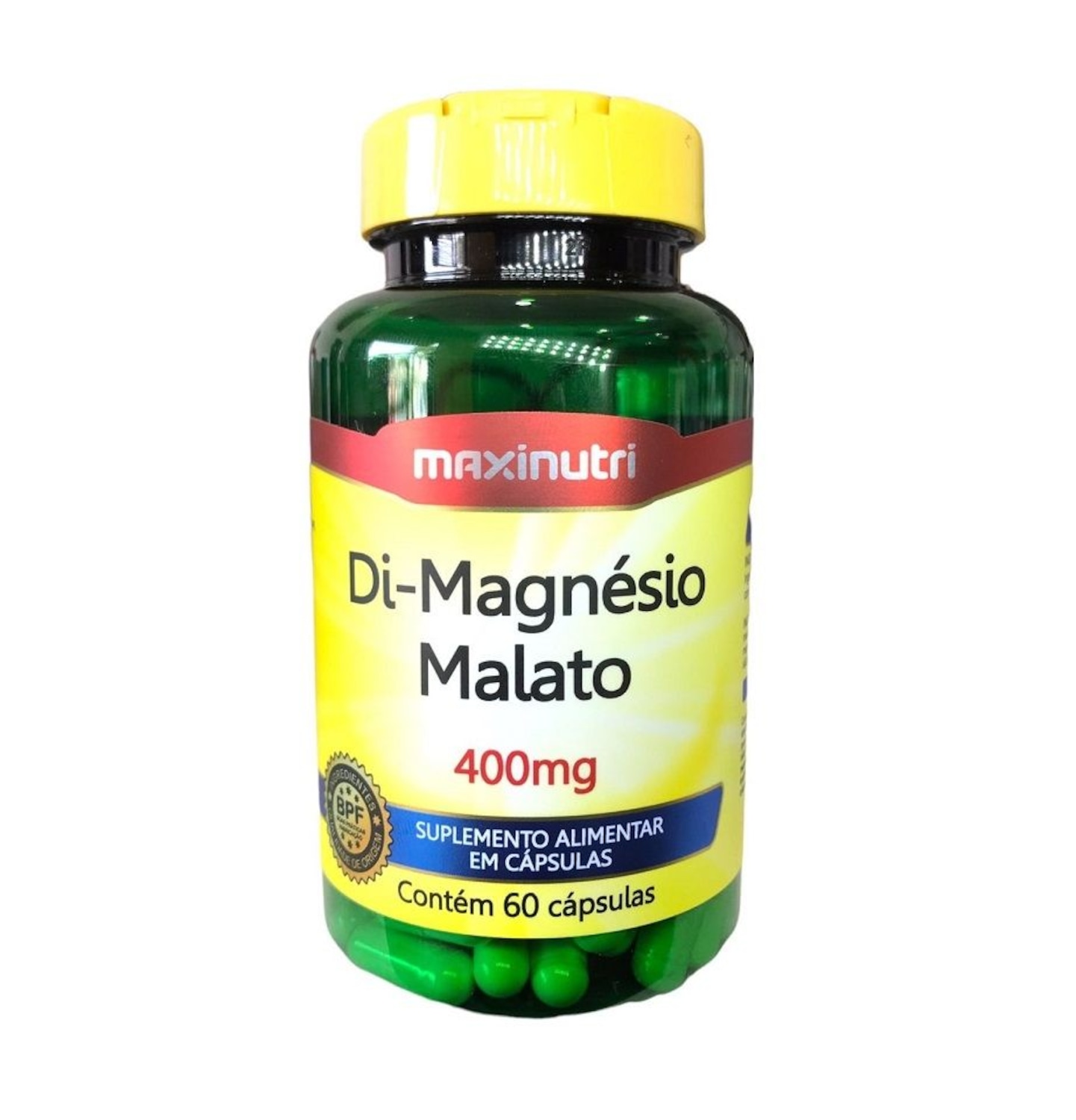 Di-Magnésio Malato 400mg - 60 cápsulas - Foto 1