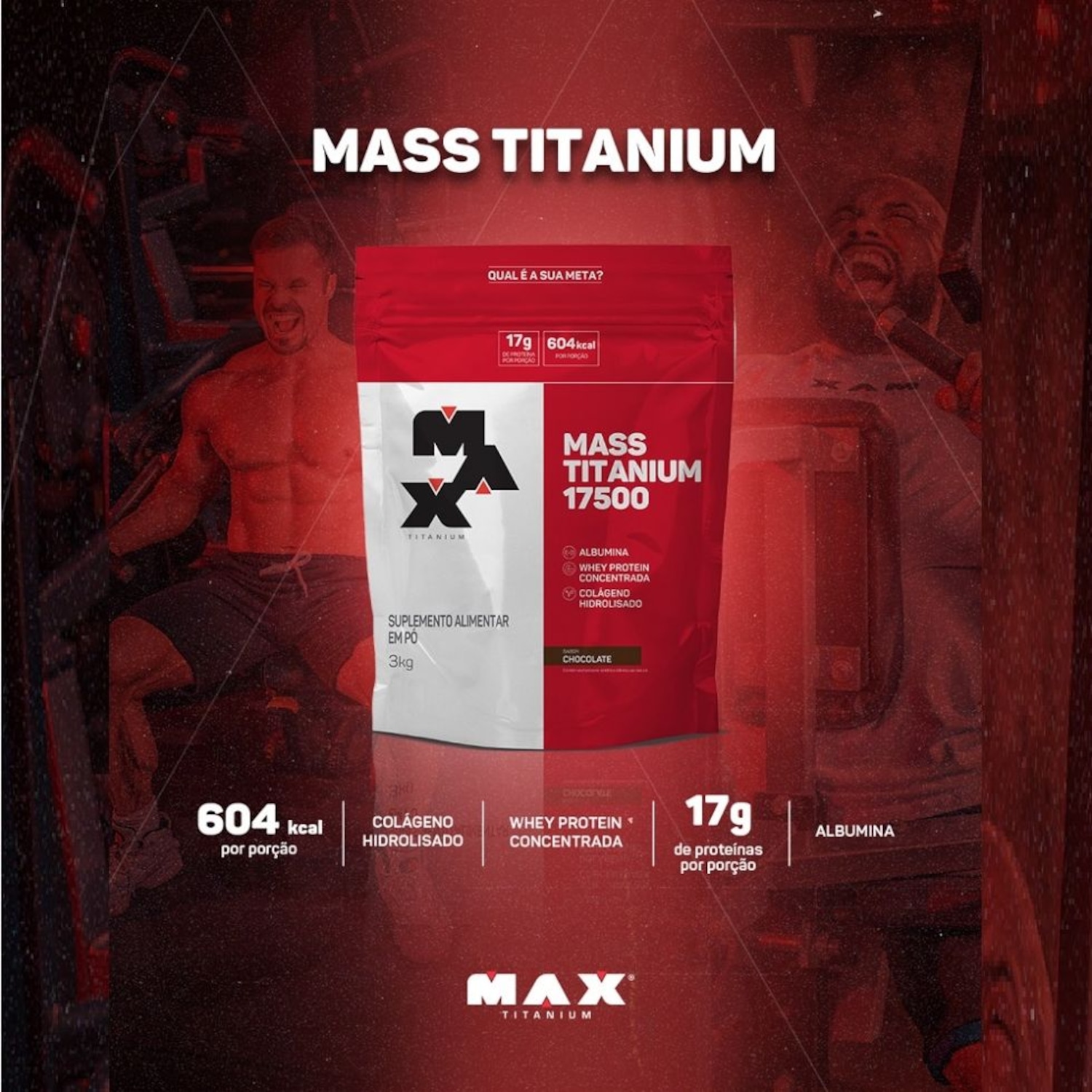 Mass Titanium Max Titanium 17500 Chocolate 3kg - Foto 3