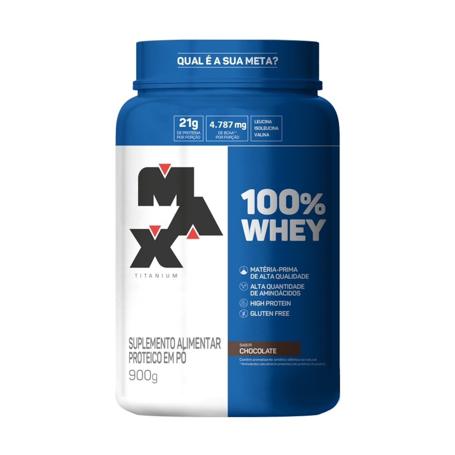 100% Whey Protein Max Titanium Chocolate 900g - Foto 1