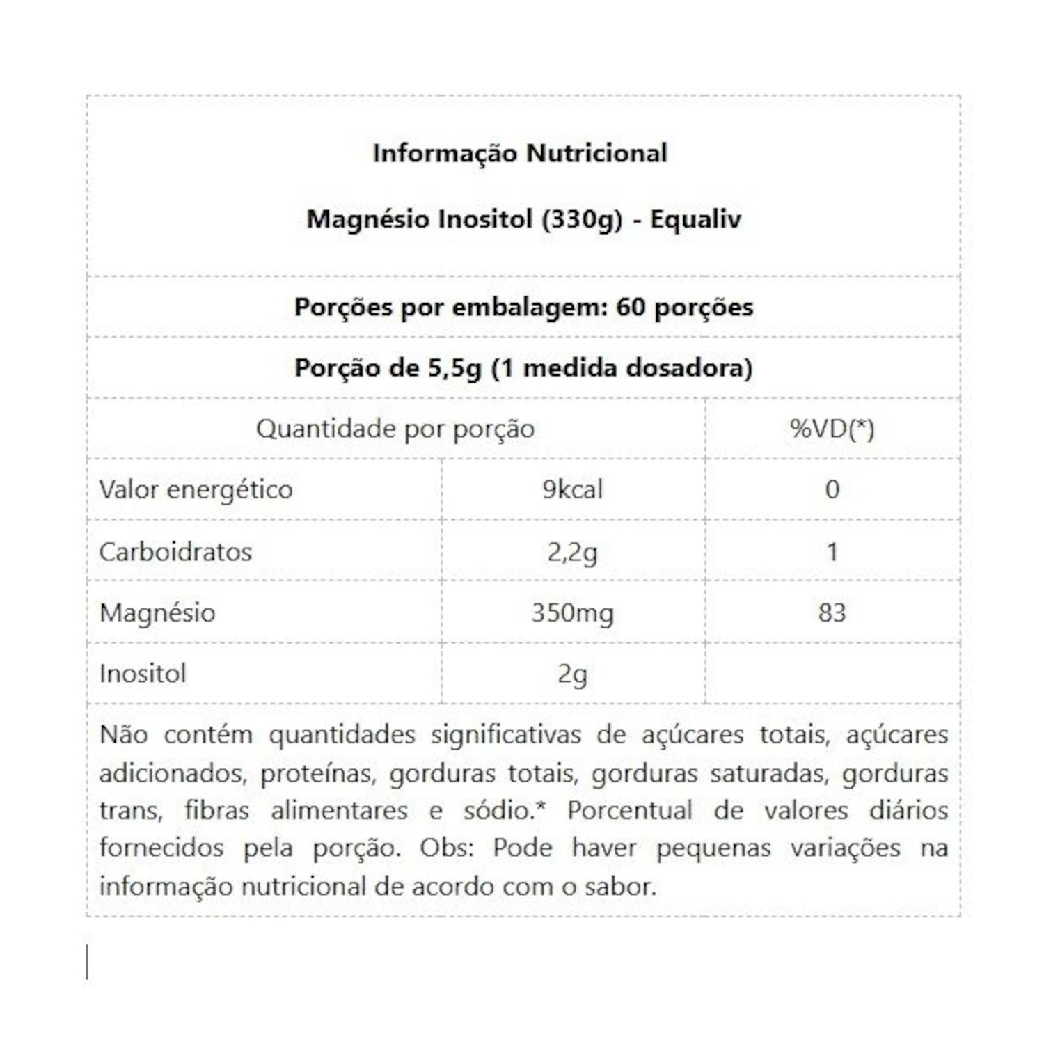 Magnésio Inositol Equaliv 330g - Foto 2