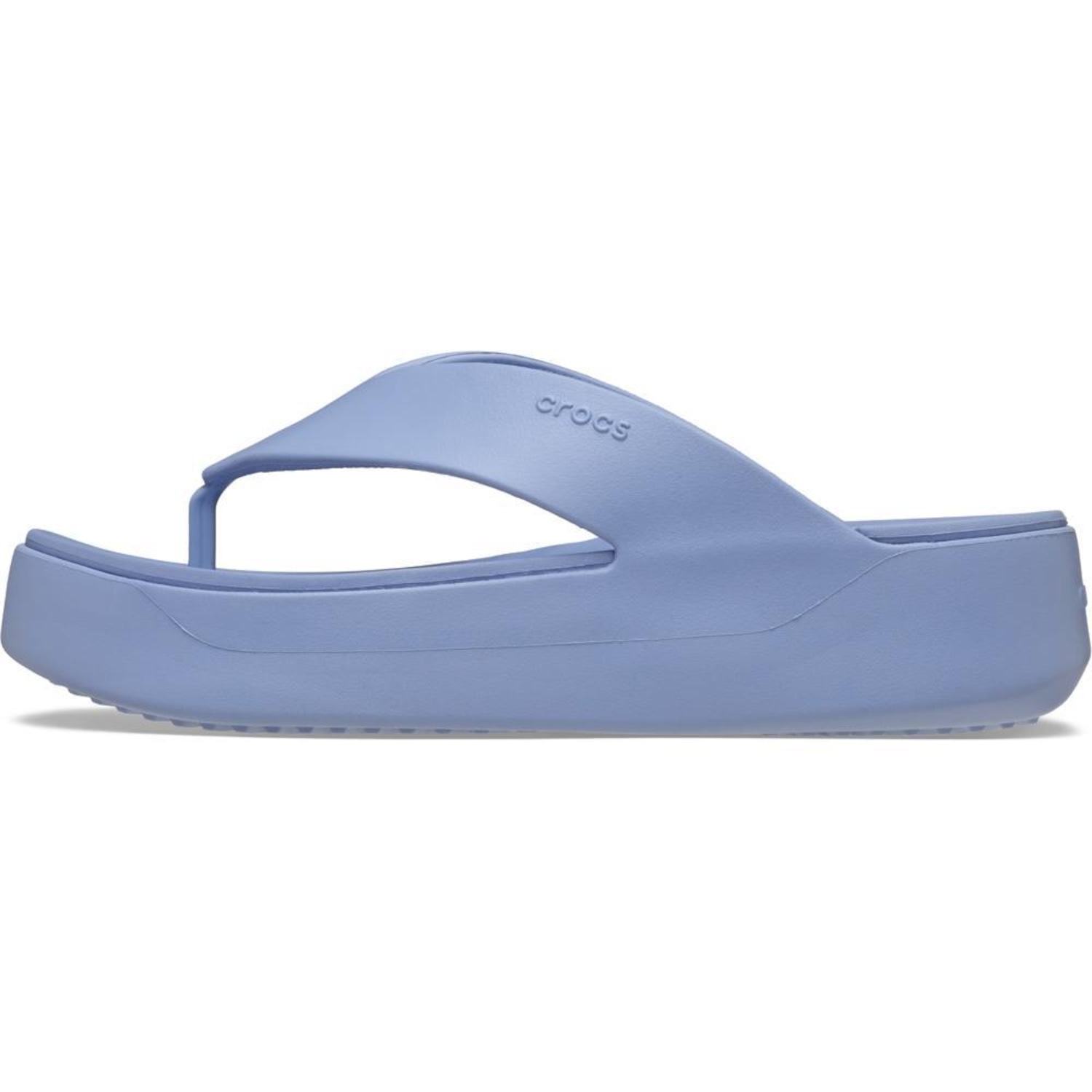 Sandália Crocs Getaway Plataform Flip Blue Haze - Unissex - Foto 3