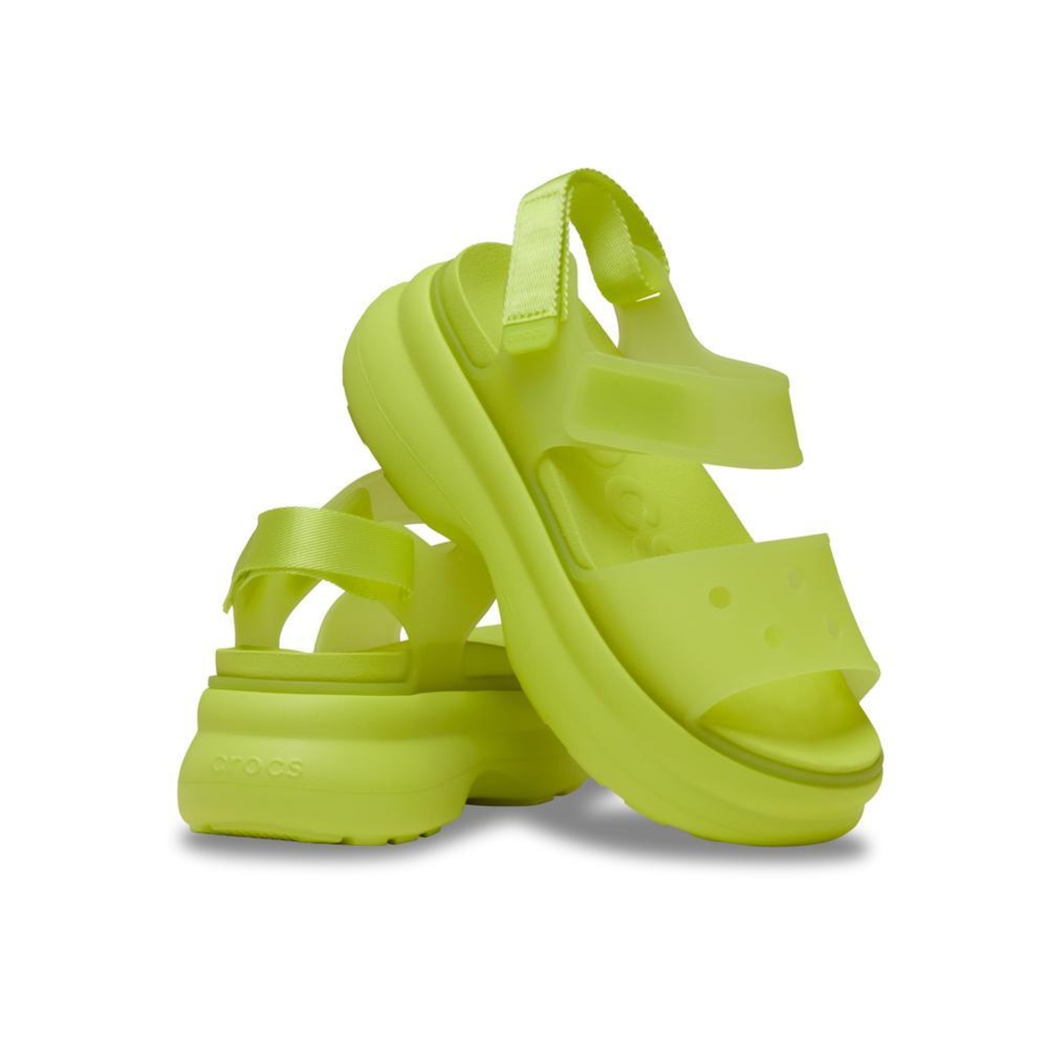 Sandália Crocs Soho Frosted Y Strap Sandal Citrus - Unissex - Foto 4