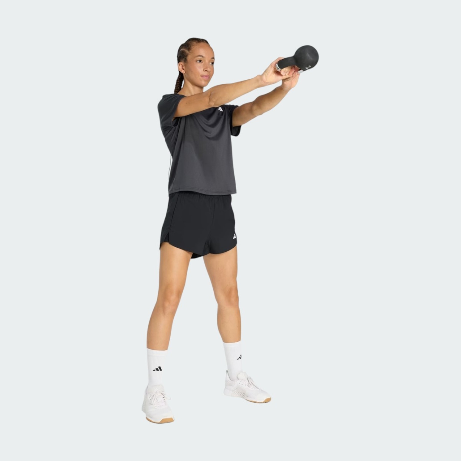Shorts adidas Essentials Treino Duplo Feminino - Foto 3