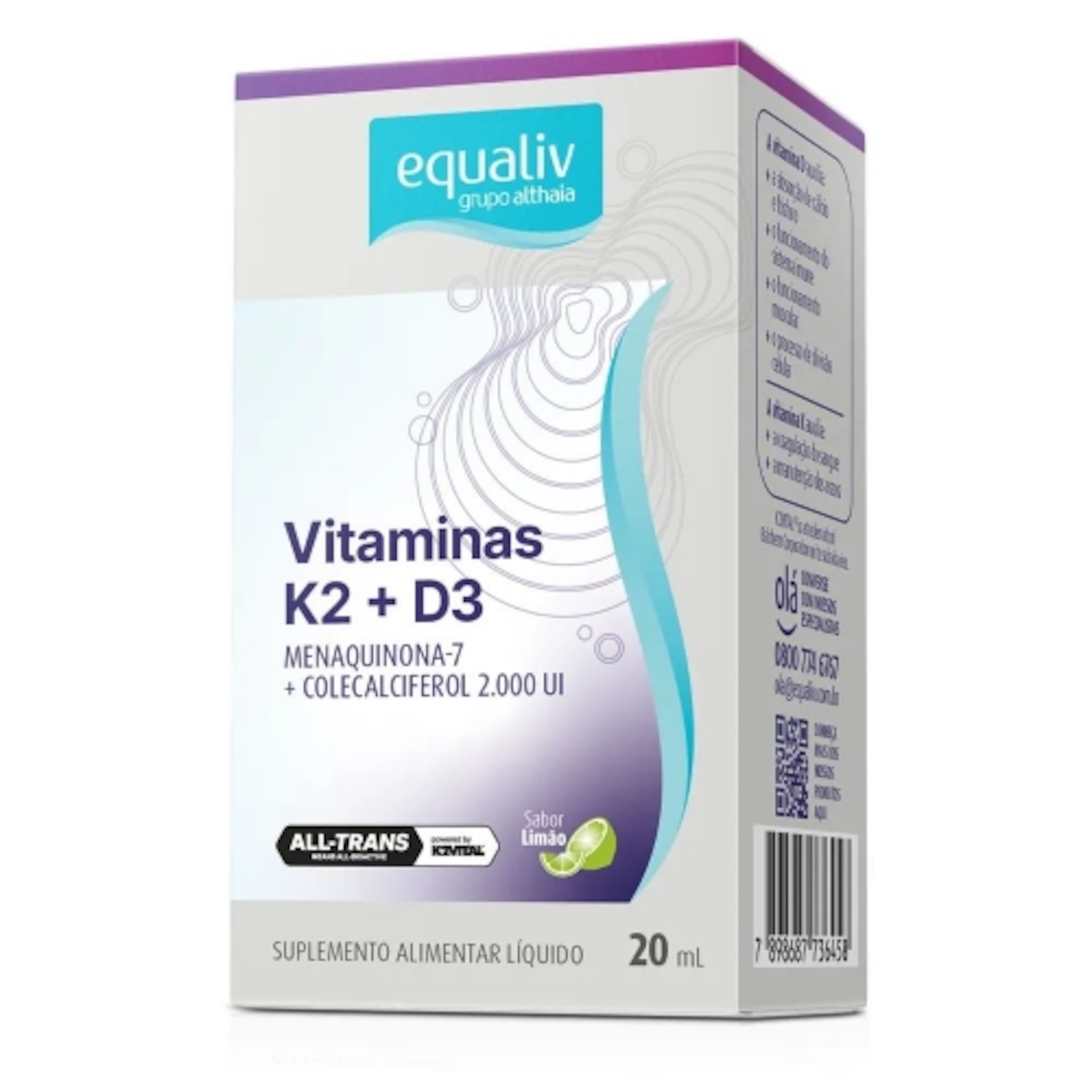 Vitamina K2 + D3 20ml - Equaliv - Foto 1